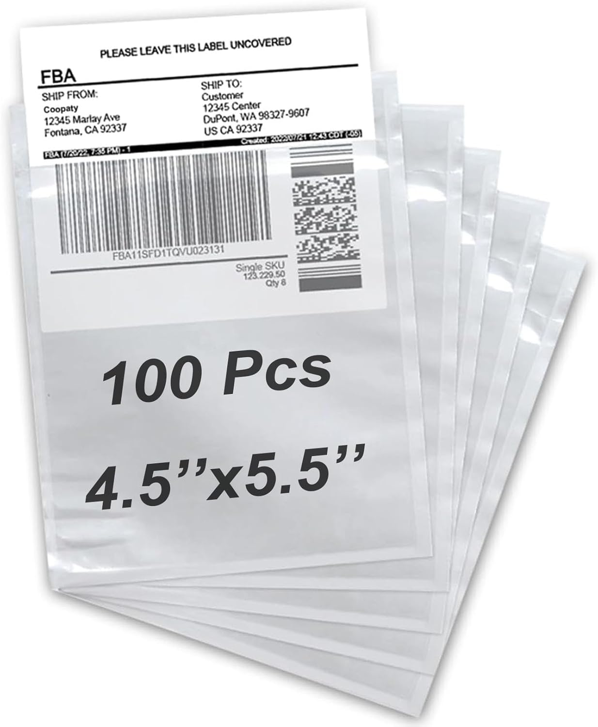 Coopaty 4.5" X 5.5" Packing List Envelope, Shipping Label Pouch, Clear Adhesive Packing List Pouches for Invoice/Documents/Labels (100 Pack) image number 6
