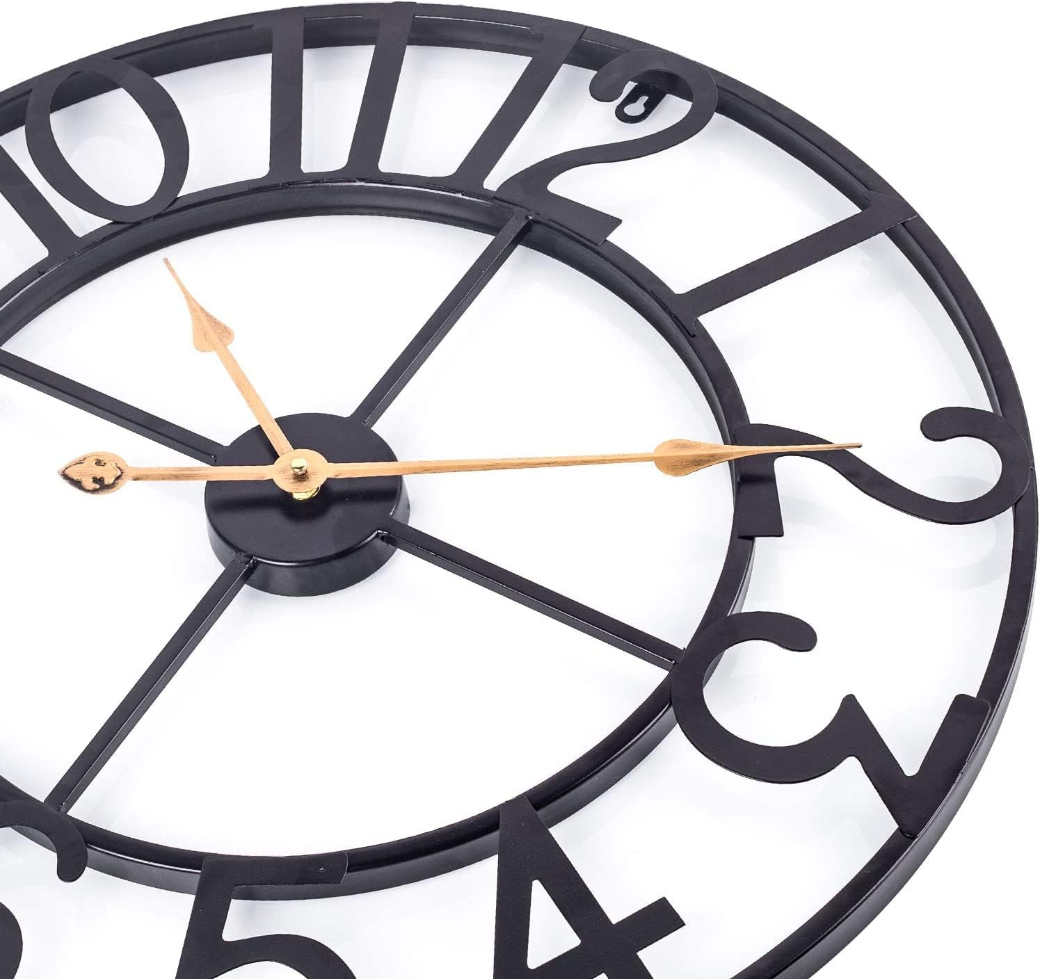 Mofine Outdoor Clocks for Patio, Large Outdoor Pool Clock, European Industrial Skeleton Metal Outdoor Clock Silent Battery Operated, Vintage Wall Clock for Backyard/Garden/Fence, 14 In image number 1