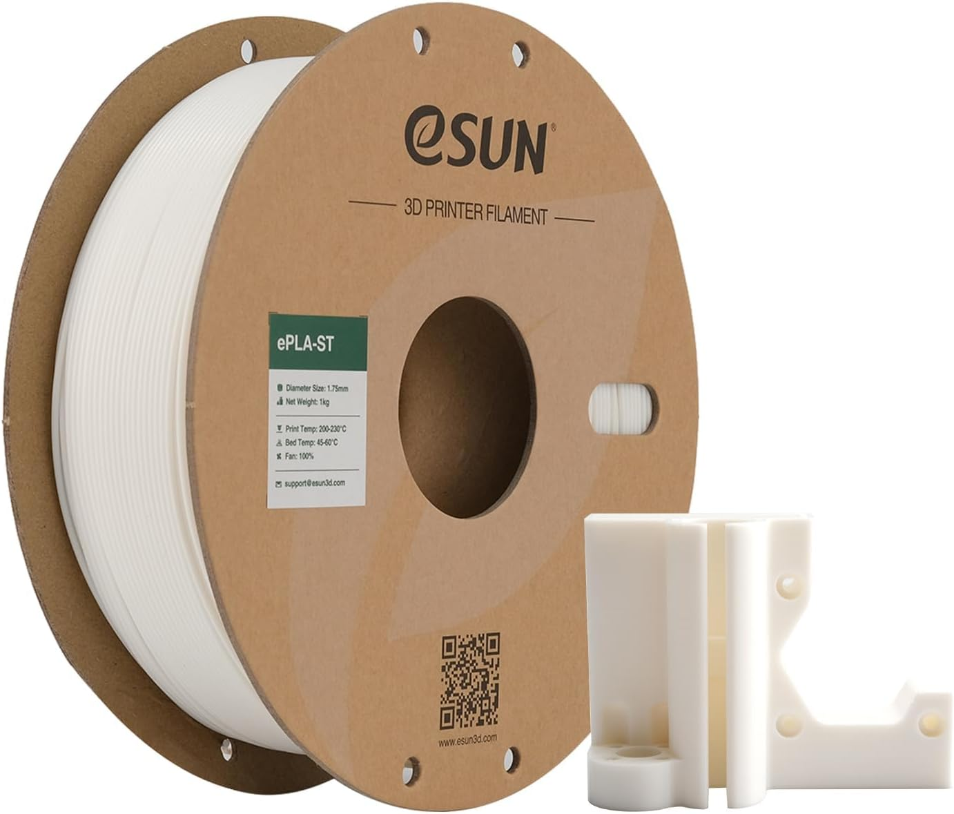 Esun 3D Printing Filament PLA Super Tough Spool 1.75Mm 1KG Dimensional Accuracy +/- 0.05Mm for 3D Printers,White