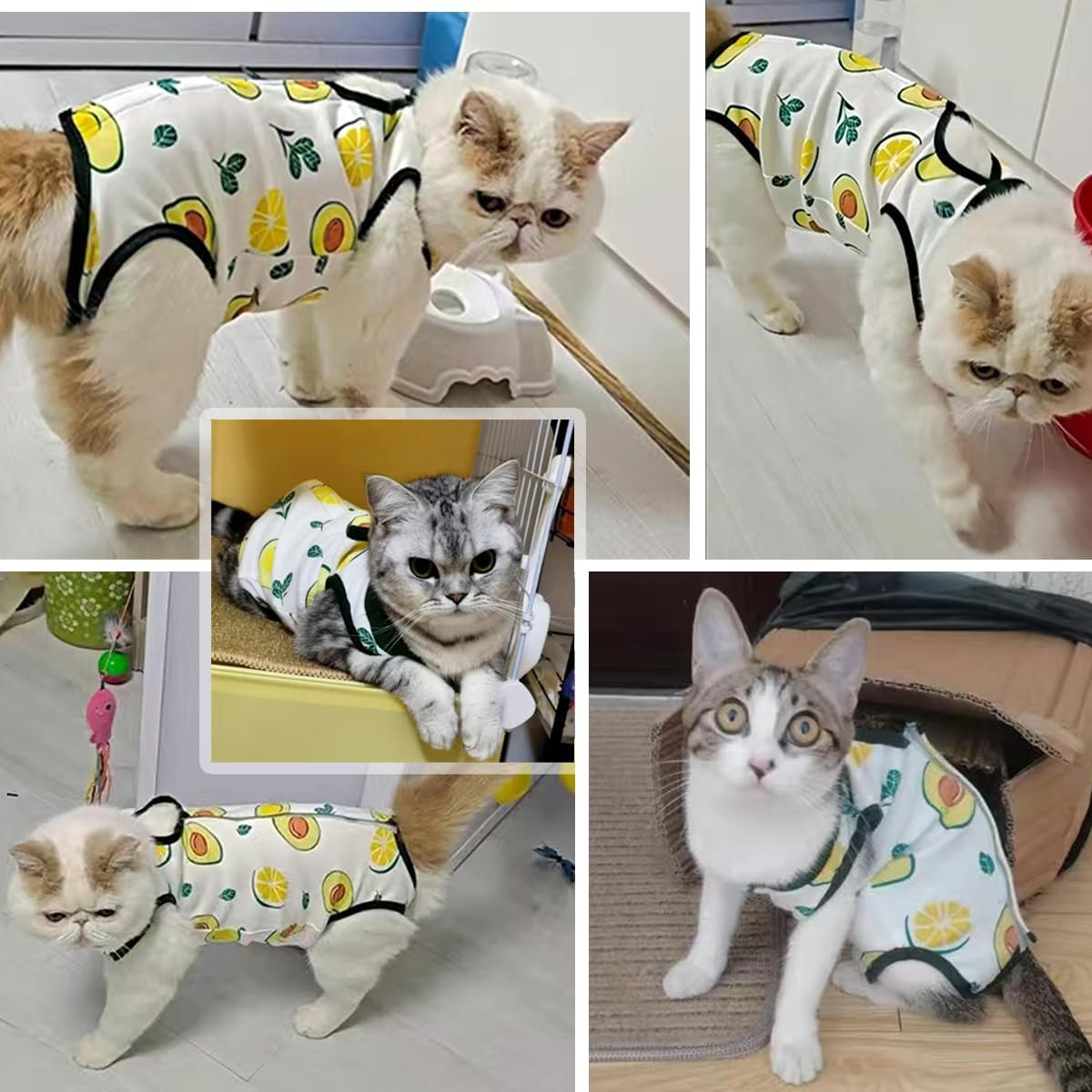 Agoumlux Cat Bodysuit after Surgery Castration for Cat Bodysuit for Surgery Leak Protection Cat Clothing Recovery Clothing Cotton, Green, S image number 2