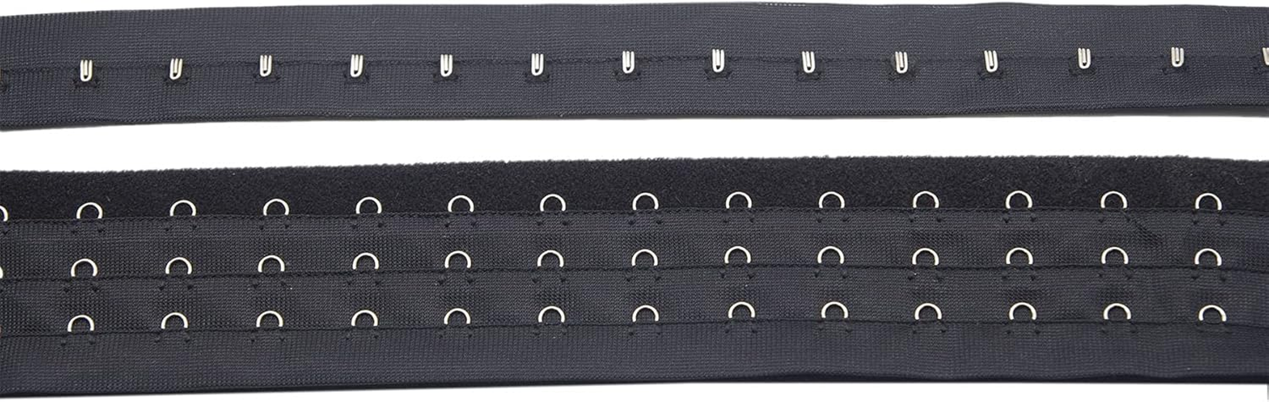 2.5 Yards Pair White Color Three Row Hook and Eye Tape Trim for Sewing Quilting Corset Bra Renaissance Dance Bridal Costumes (White Three Row) image number 5