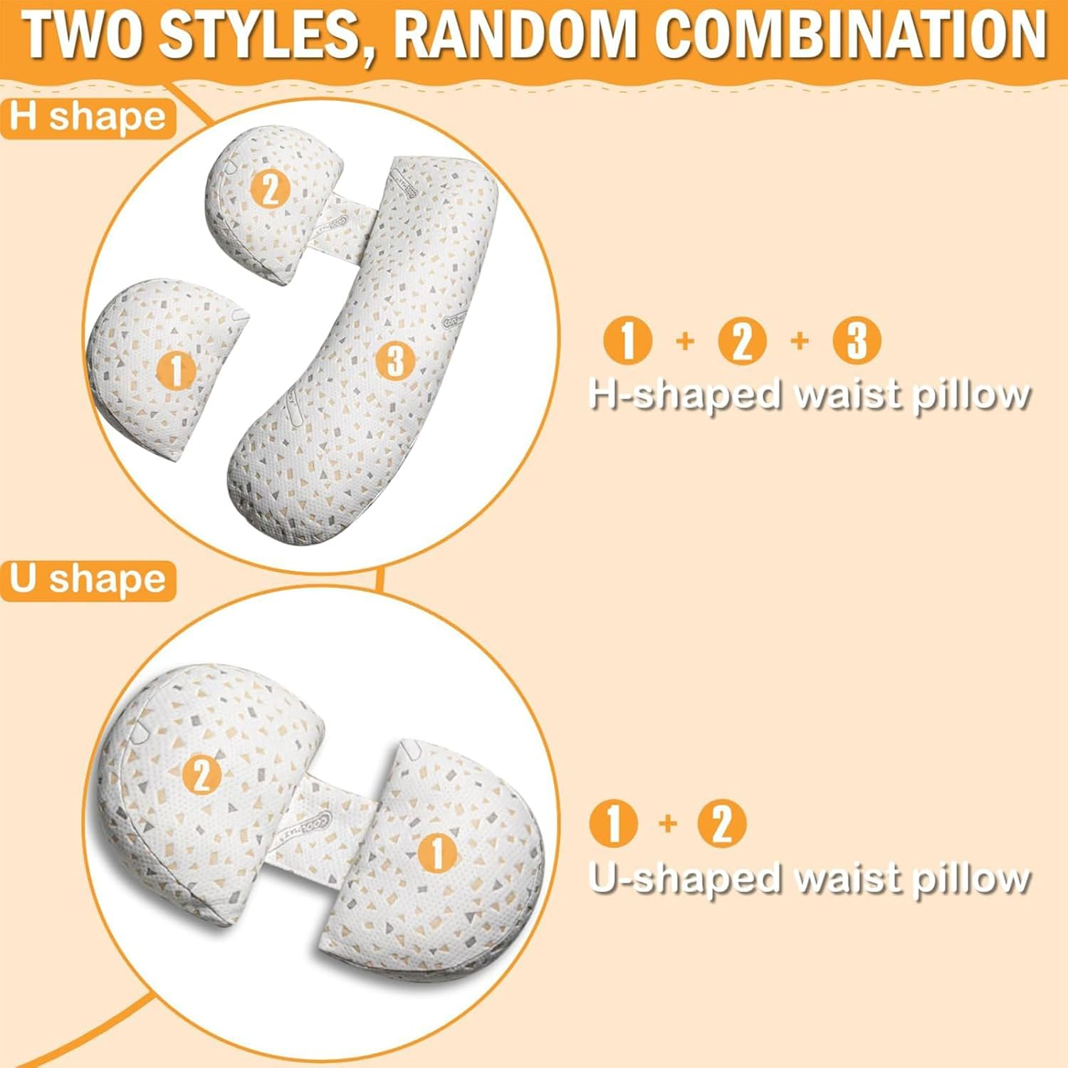 Pregnancy Pillows for Sleeping, Maternity Pillow, Pregnancy Body Pillow Support for Back, Legs, Belly, HIPS of Pregnant Women, Detachable and Adjustable with Pillow Cover image number 2