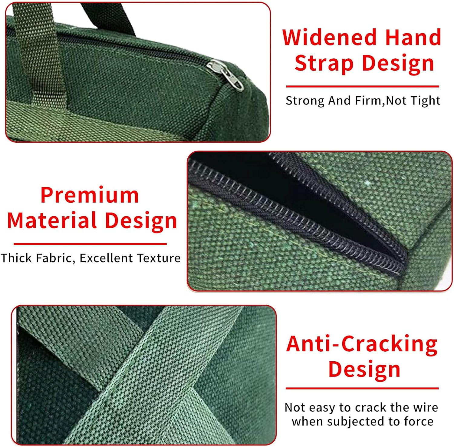 Grill Accessory Storage Bag, 24" Extra Thick Canvas Grill Utensil Storage Bag, Double Zipper Grill Tool Storage Bag, BBQ Tool Storage Bag Carry Bag for Camping Hiking Barbecue image number 2