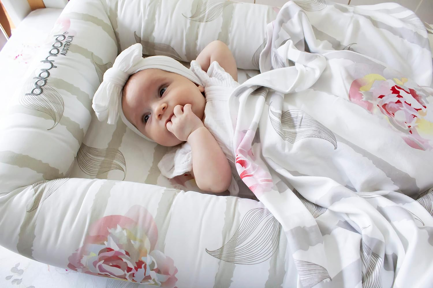 Babyhood Amani Bebe Organic Jersey Cotton Wrap, Vintage Floral