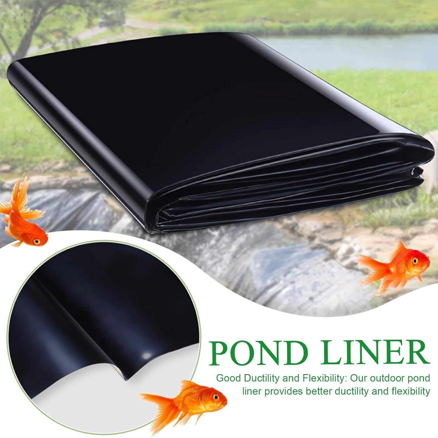 Outdoor Pond Liner,Flexible Pond Hdpe Mat Pond Kits for Outdoor Ponds - Soft Easy Cutting Underlayment Small Pond Liners for Waterfall Fountain Water Container