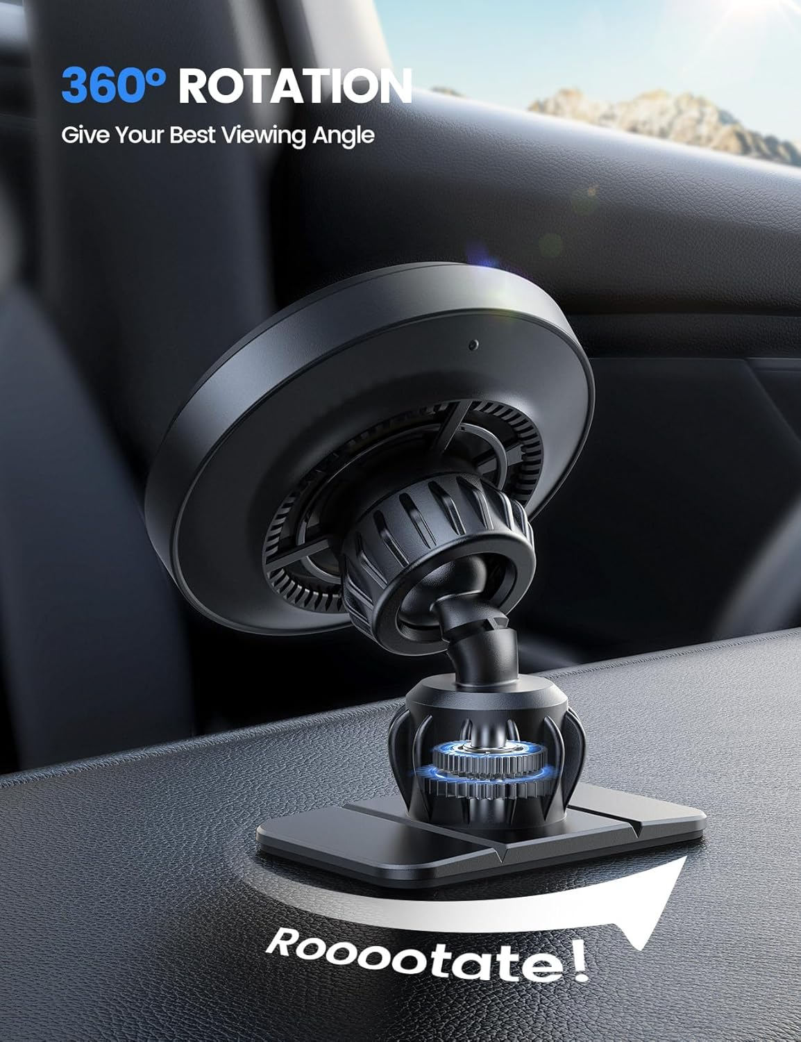 Lamicall for Safemag Car Charger Holder - [15W Fast Charging] Wireless Charger for Car, N55 Magnetic Phone Mount for Dashboard & Air Vent for Iphone 17 16 15 14 13 12 Series & Mag Case - Black image number 3