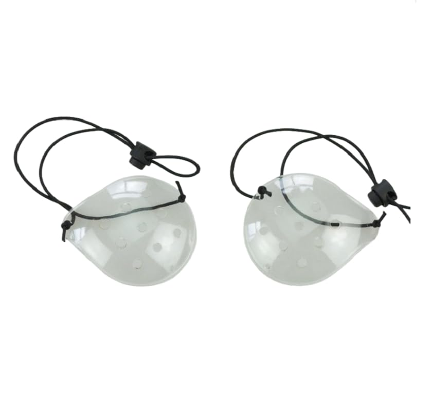 Eye Shield, 2 Pcs Plastic Patch for Surgery Covering, Breathable Protection Care Supplies with Elastic Rope (Transparent, 6.2 * 7.5CM) image number 2