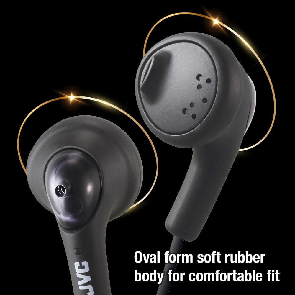 JVC HAF160B Gumy Ear Bud Headphone Black image number 5