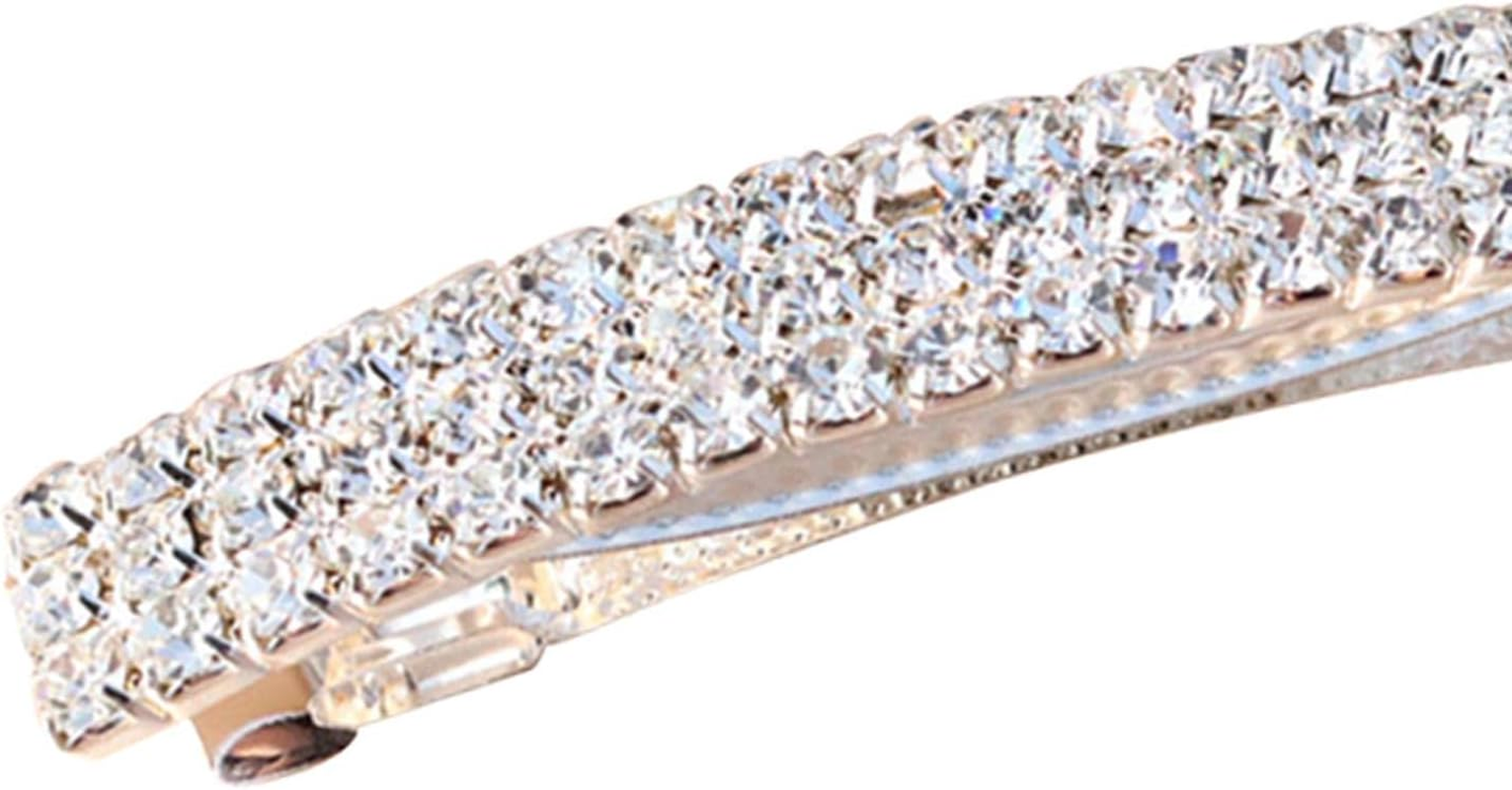 Eigell 2PCS Womens Rhinestone Hair Barrette Office Daily Clip Pin Accessory image number 2