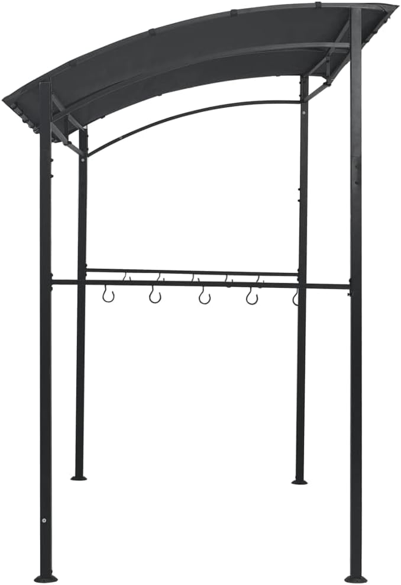 Vidaxl BBQ Gazebo, Anthracite Steel Constructed Frame with Weather-Resistant Fabric Roof, Complete with Organizers, Outdoor BBQ Gazebo in Dimension of 215X150X220 Cm image number 6