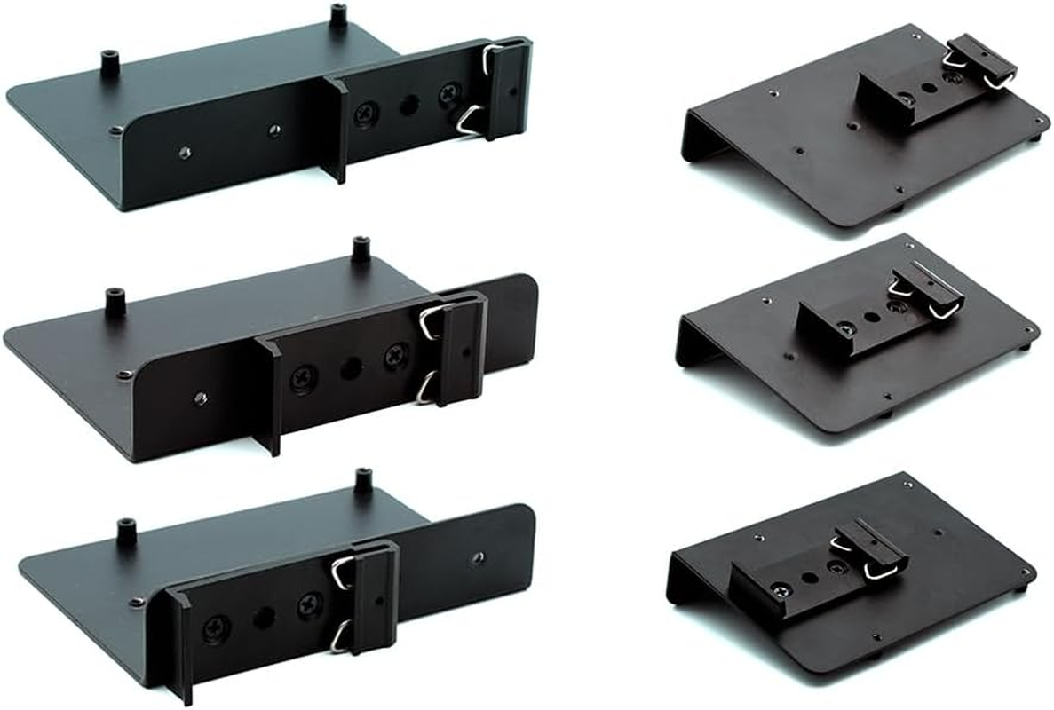 KKSB Raspberry Pi DIN Rail Clip Bracket - Compatible with Raspberry Pi 5, 4B, 3B and Other Sbcs with the Same Screw Hole Pattern - Powder-Coated Steel - 6X Clip-Mounting Positions