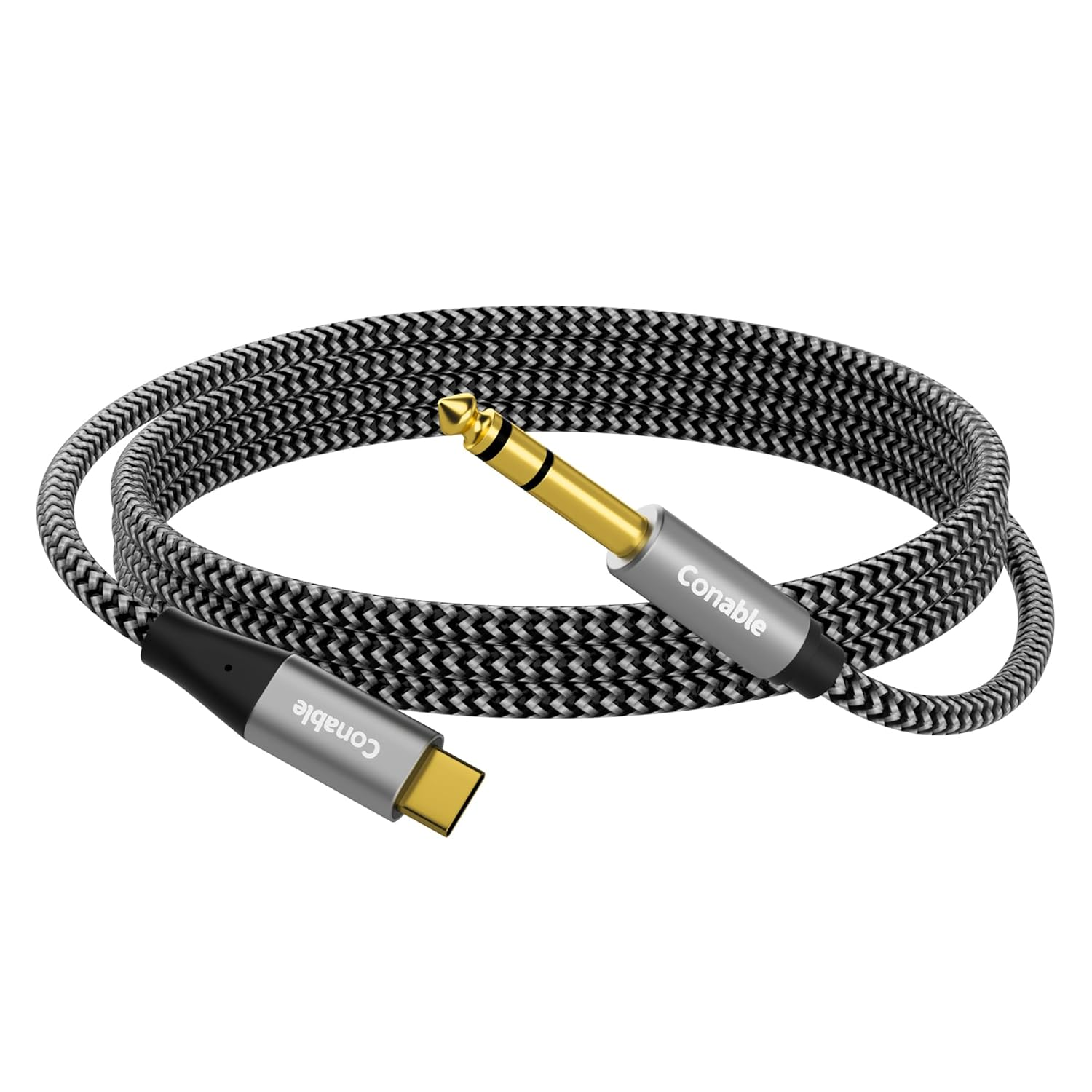 USB C to 6.35Mm TRS Stereo Audio Cable 4 FT, USB Type-C to 1/4" Audio Adapter Aux Jack Stereo Cord, Gold-Plated Connector, Nylon Braided Jacket, DAC Chip, Hi-Fi Sound Quality, Not for Recording