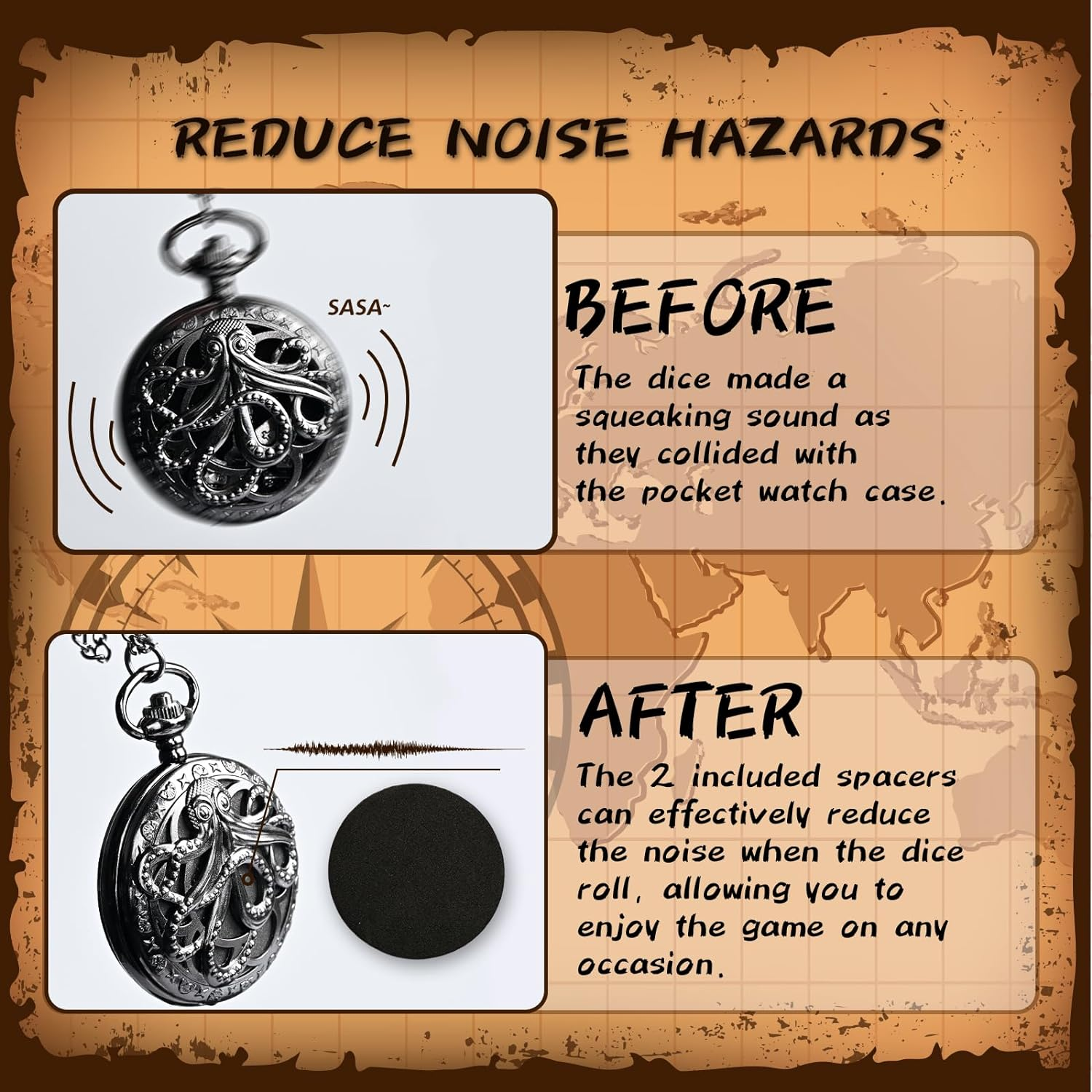 Mini DND Dice Set with Pocket Watch Shell, 7PCS Polyhedral Metal Dice Set Perfect for Dungeons and Dragons Gifts, MTG, Role Playing Board Games Accessory (Zy01-Black) - Zy01-Red Copper image number 3