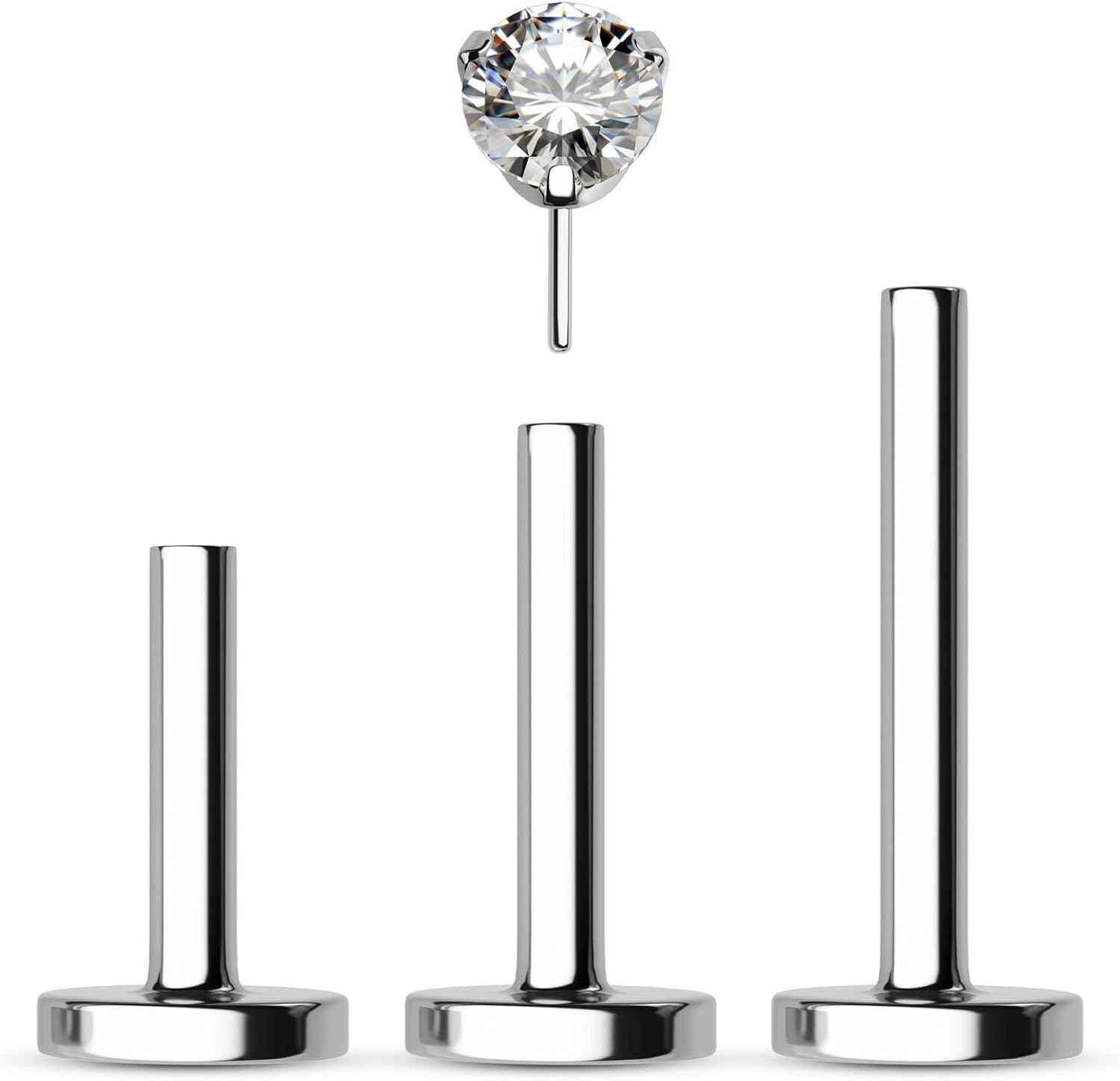 COCHARM F136 Titanium Hypoallergenic Helix Cartilage Tragus Piercing Jewellery 16G Threadless Cartilage Labret Bar 6Mm 8Mm Conch Bar Push Pin image number 4