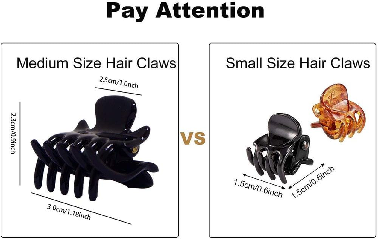 12 PCS Hair Claw Clips Black 1.2 Inches Medium Size Hair Claws Hair Styling Butterfly Hair Clamp for Women Girls - Black image number 6