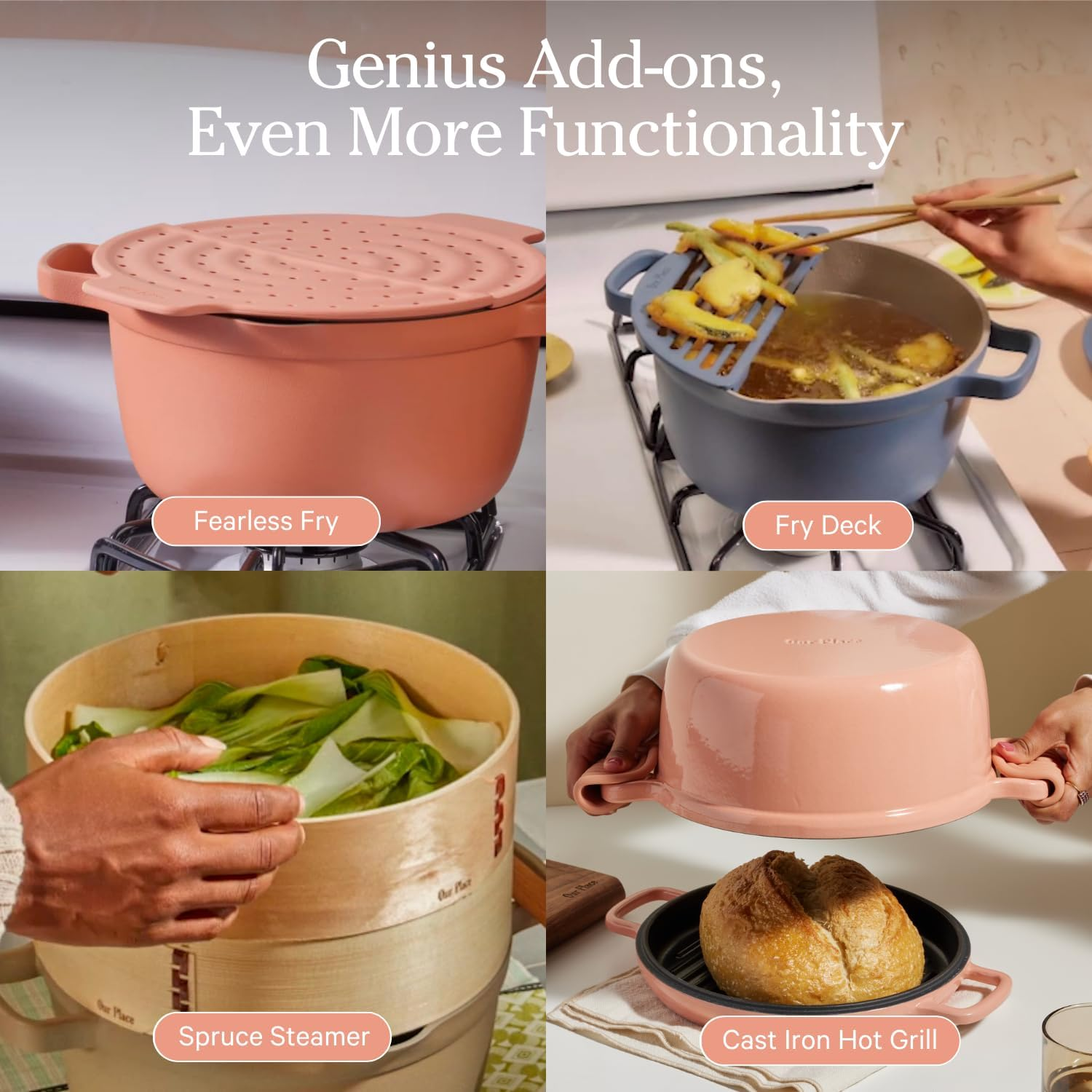 Our Place Perfect Pot - 5.5 Qt. Nonstick Ceramic Sauce Pan with Lid | Versatile Cookware for Stovetop and Oven | Steam, Bake, Braise, Roast | PTFE and Pfoa-Free | Toxin-Free, Easy to Clean | Spice image number 4