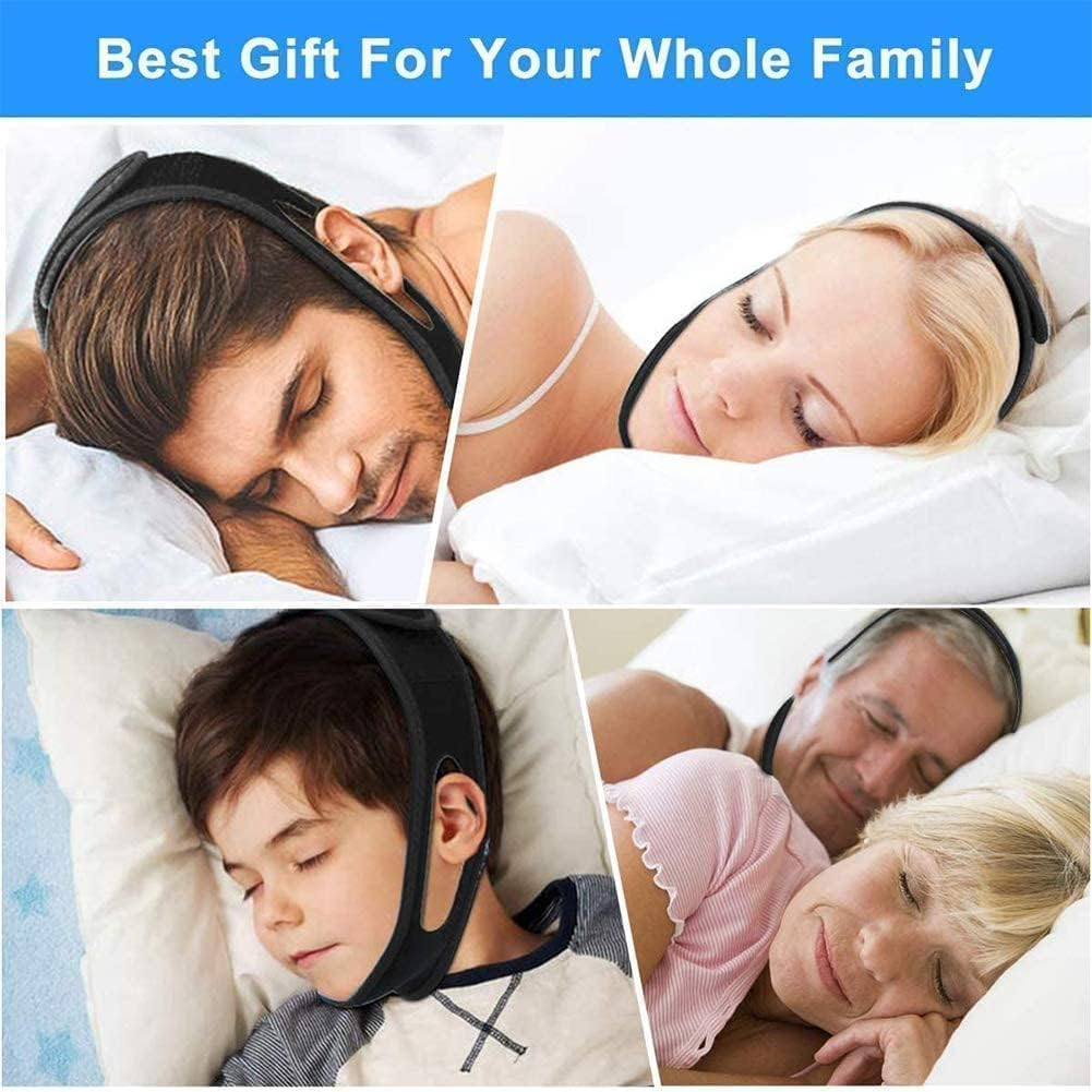 LGLAU anti Snoring Chin Strap anti Snoring Device Adjustable Universal anti Snoring Devices Adjustable Effective Stop Snoring Sleep Aid Snore Reducing Aid for Women & Men (Black)