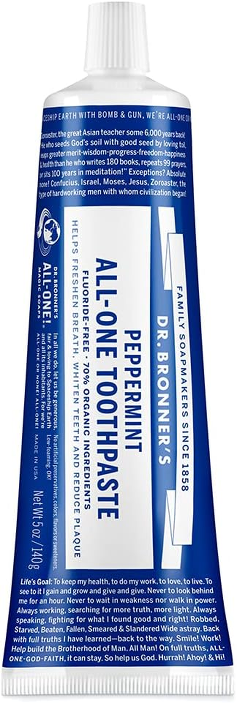 Dr. Bronners All-One Peppermint Toothpaste 140 G image number 2