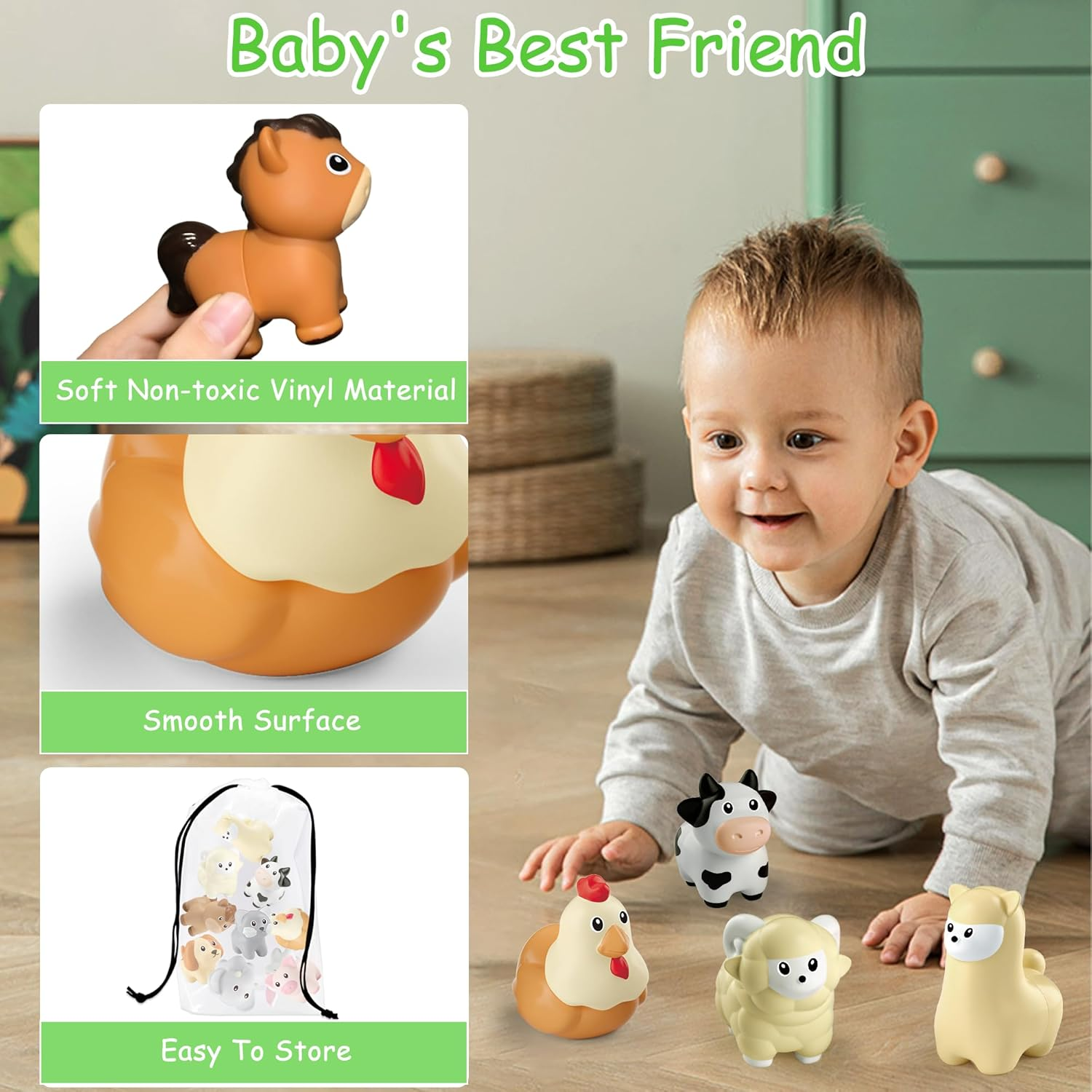 Animal Learning Toys Set for Toddlers 3 4 5 Year Old,10Pcs Montessori Matching Fine Motor Toy with Different Animal Figures, Christmas Birthday Toys for Baby Boys & Girls 4 5 6 7 8 Years Old image number 5