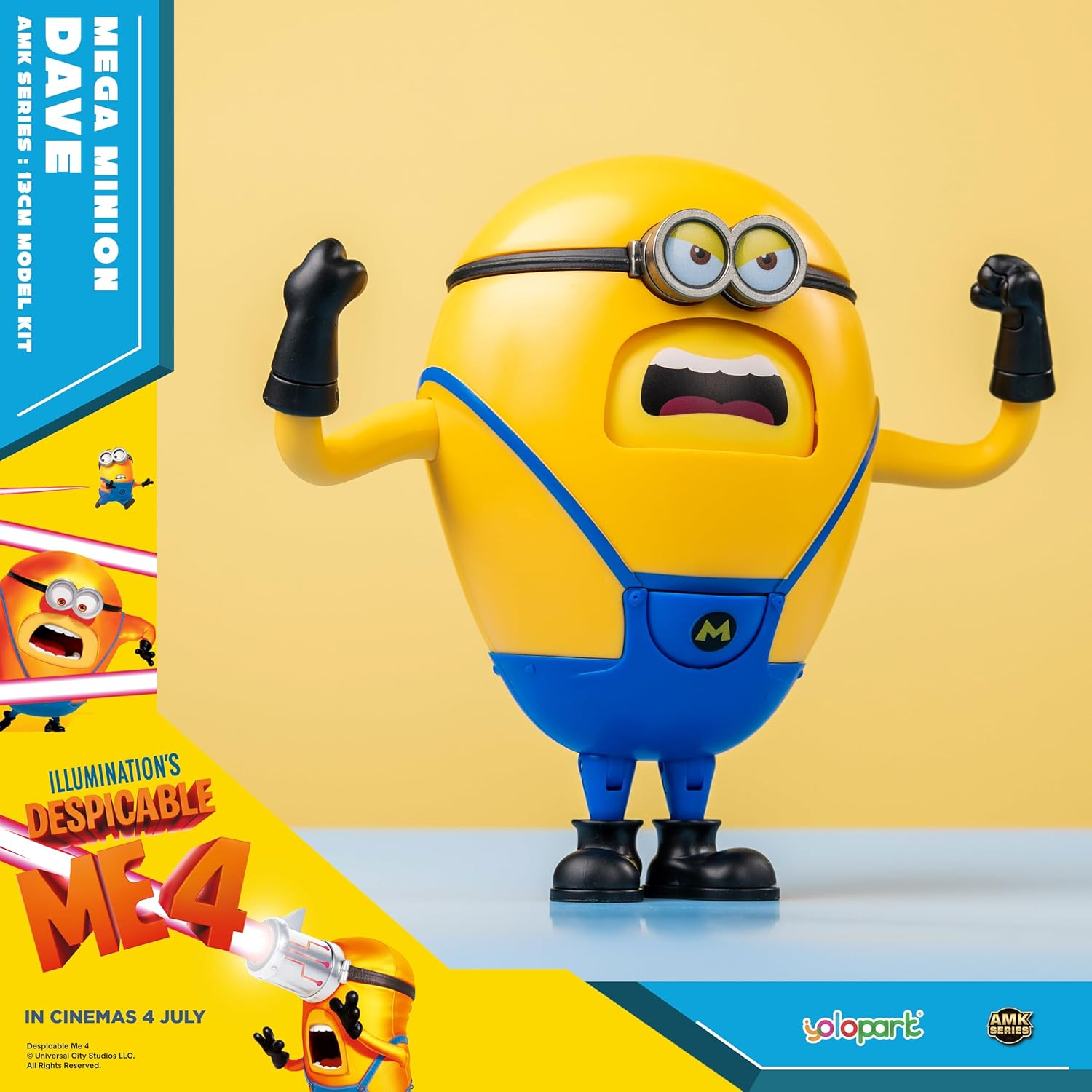 Minions Despicable Me 4 Toys, 4.7 Inch Mega Dave Action Figures,6 Interchangeable Expressions and Hidden Pockets Minion Model Kits,Gifts for Kids Ages 8 Years & Older image number 1