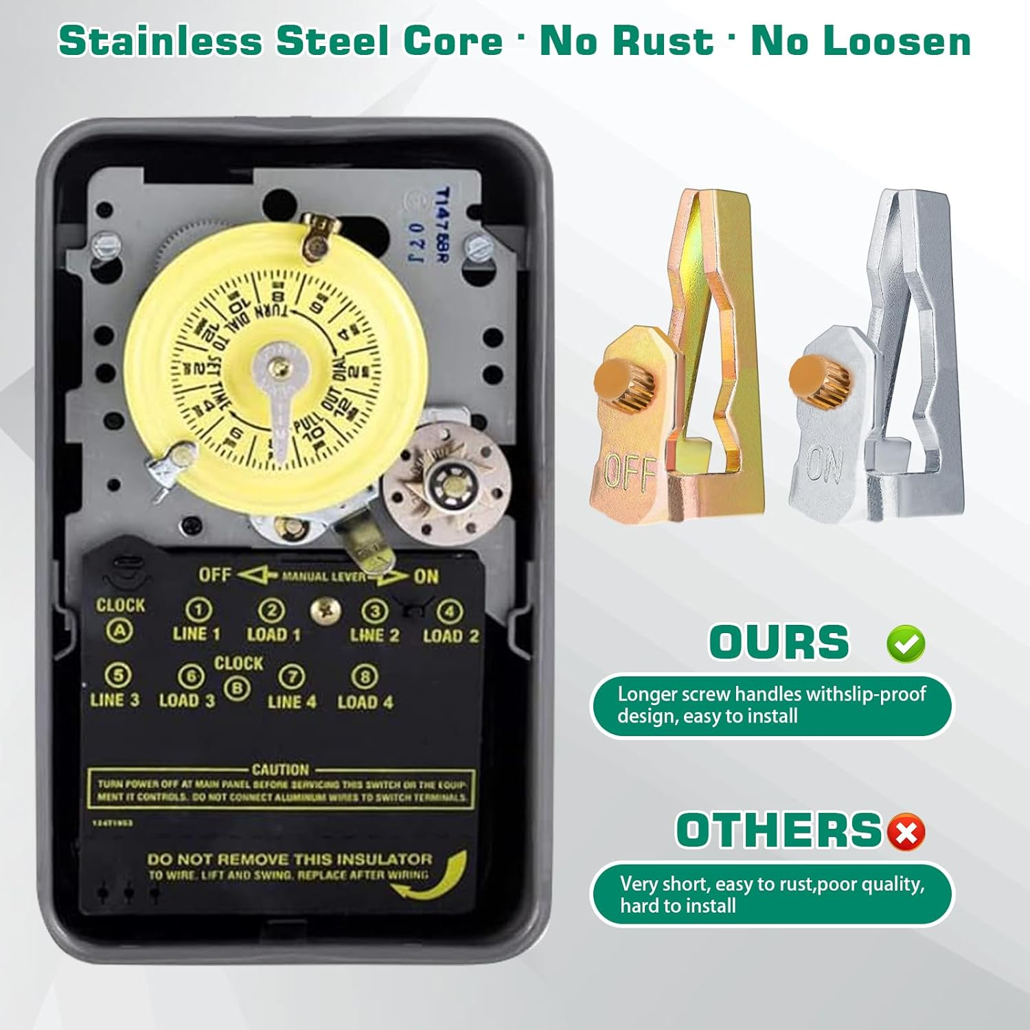 6 PCS Pool Pump Timer Switch Compatible with Intermatic Pool Timer156T1978A for T100 Series Parts,Trip Switch,Pool Timer on off Clip Parts image number 4