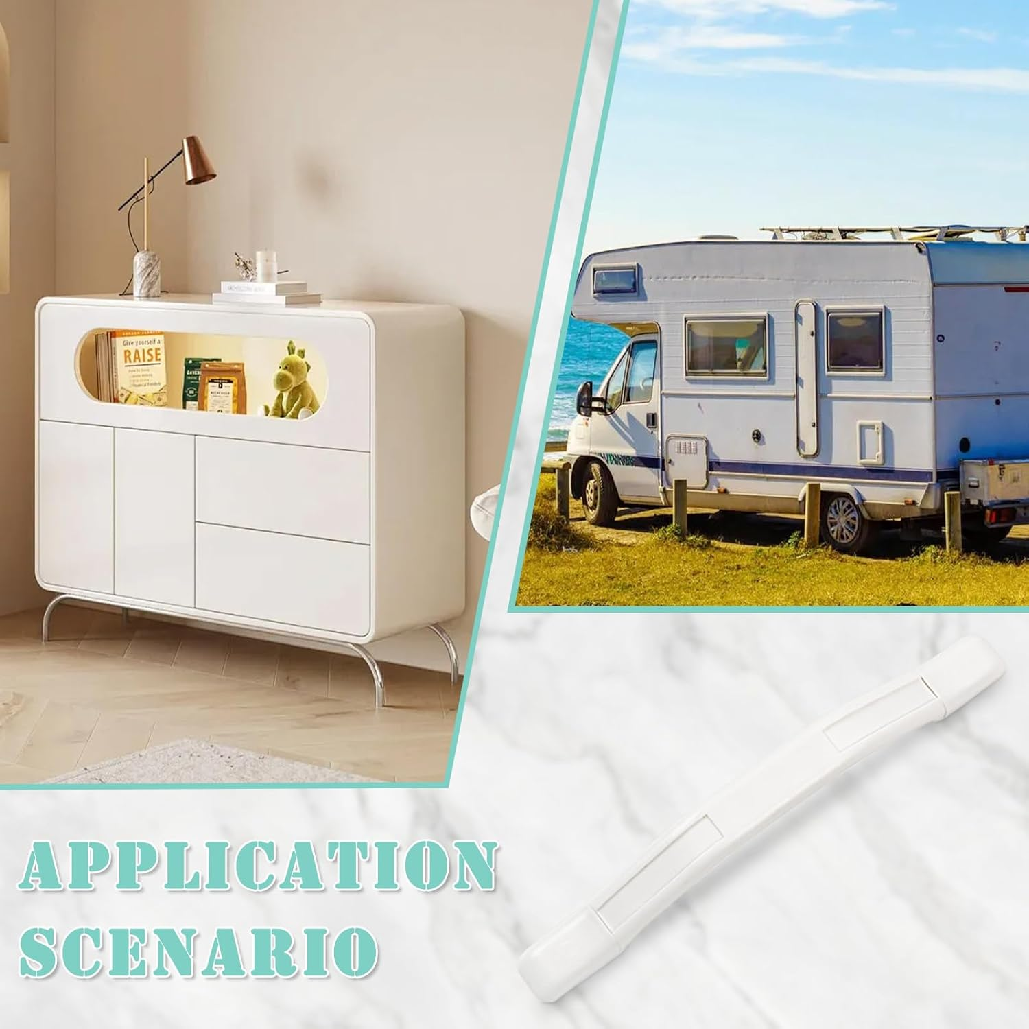 2 Pcs RV Camper Grab Handles, White Plastic with Screws for Door Entry Bar Assist, 11 Inch RV Door Handle for Travel Trailer, Motorhome, Trucks (White) image number 4