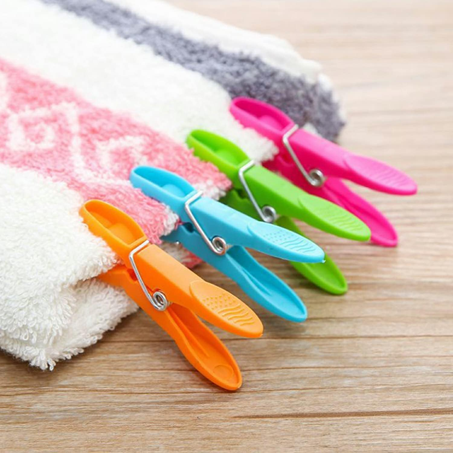 Colorful Plastic Clothespins, Powerful Laundry Pegs, Windproof Clothes Drying Line Clips, Socks Clamps, Colorful Clips for Laundry (48) image number 2