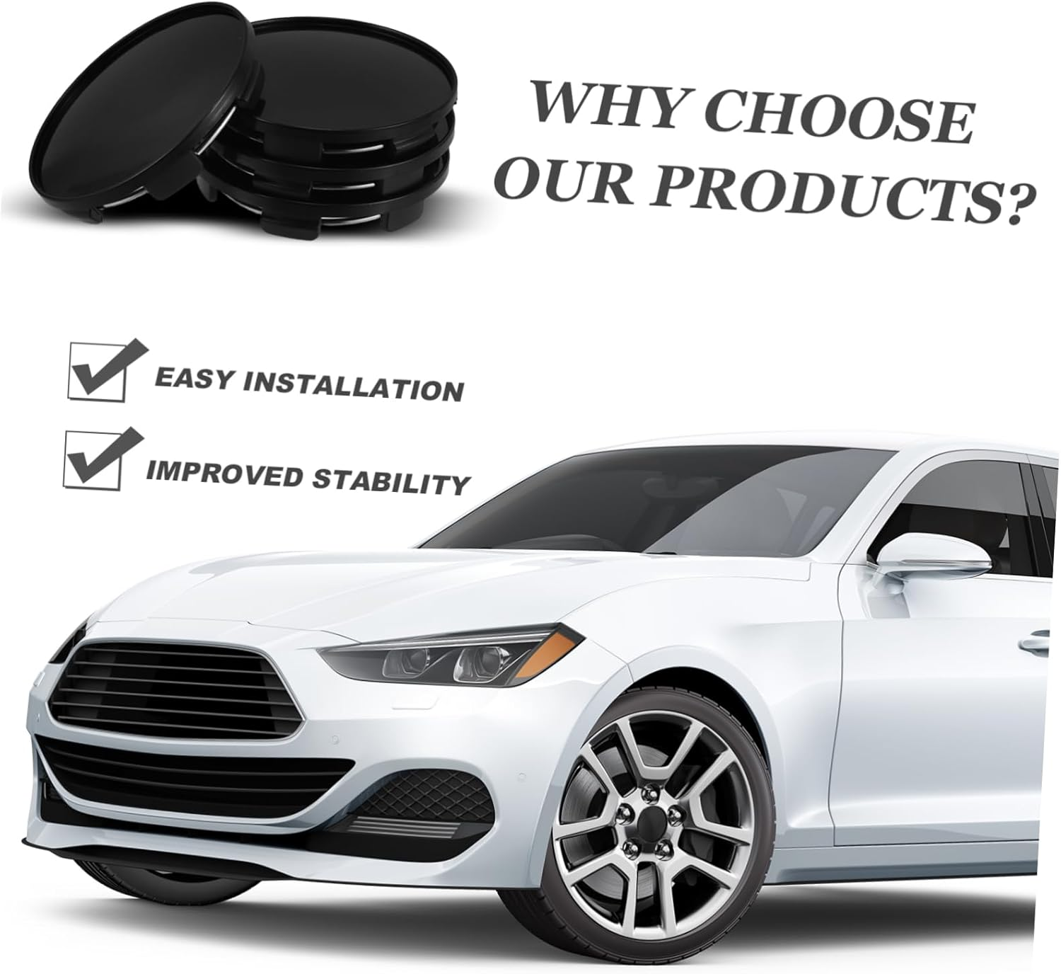 YOSADIER 4Pcs Car Wheel Covers Od Id Abs Modified Hubcaps for Car Wheel Center Hub Rim Covers image number 3