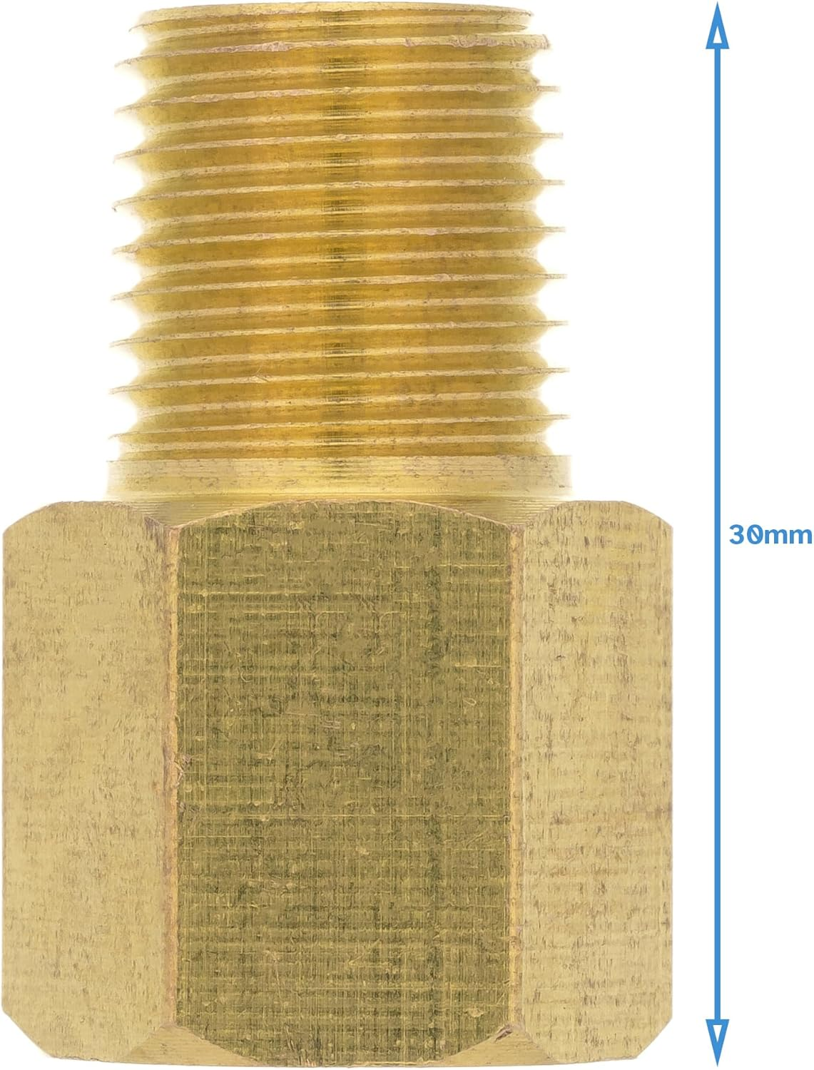 1/4" BSP Male to 1/4" NPT Female Brass Pipe Fitting Connector Thread Plumbing Hose, Hex Head Threaded Tubing Adapter Coupler, Used to Connect Lines for Air, Water, Fuel, Oil and Gas image number 3