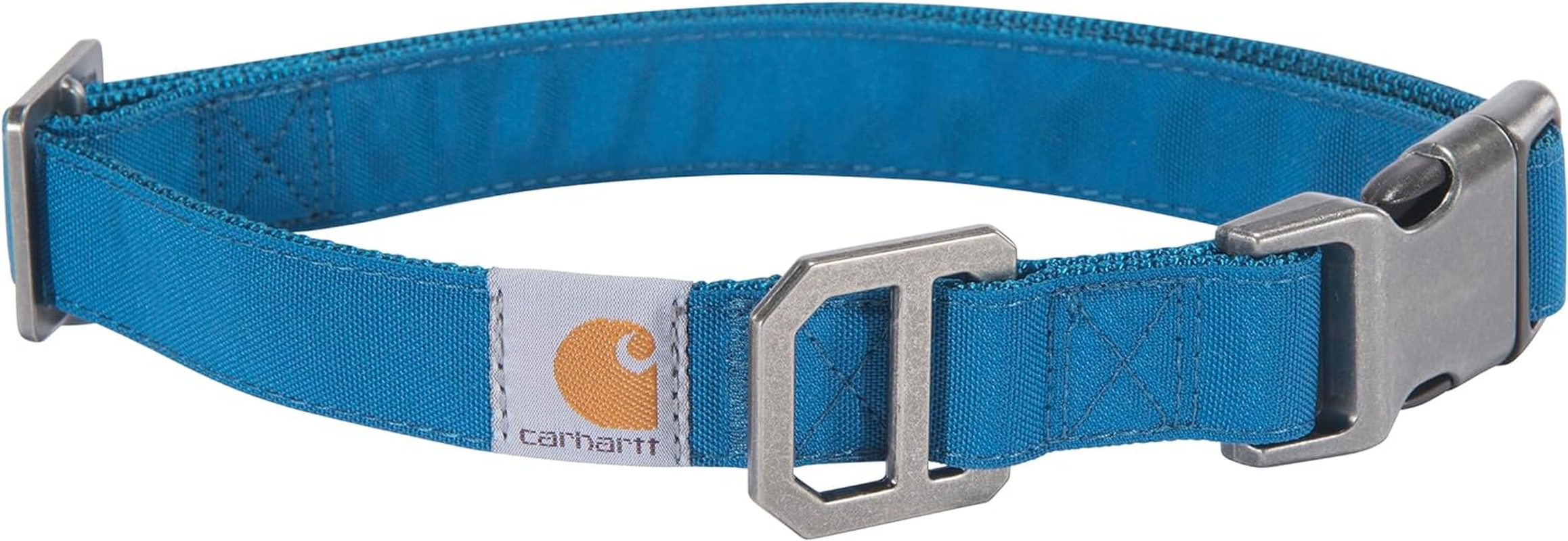 Carhartt Nylon Duck Dog Collar, Fully Adjustable Durable 2-Ply Cordura Nylon Canvas Collars for Dogs, Marine Blue, Medium image number 6