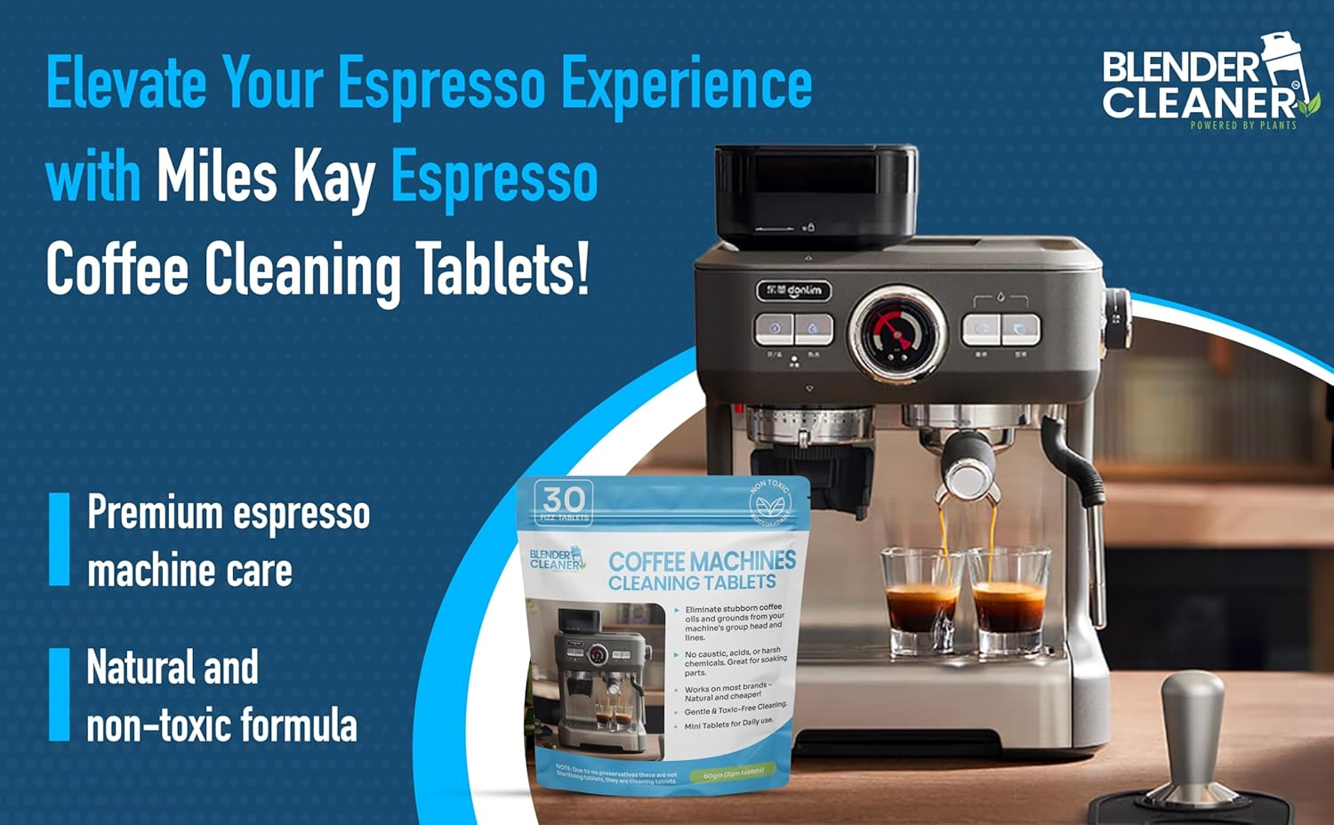 Miles Kay 60-Pack Cleaning Tablets (2-Year Supply), Compatible with Breville, Jura, Delonghi, and Universal Coffee Brands &ndash; Professional Coffee Grease/Residue Cleaner for Baristas image number 2