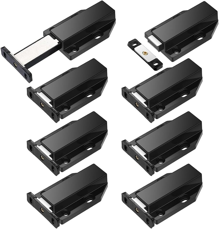 Aribrnten 8 Pack Magnetic Push Latch Touch Latch Heavy Duty Push to Open Cabinet Hardware Black image number 2