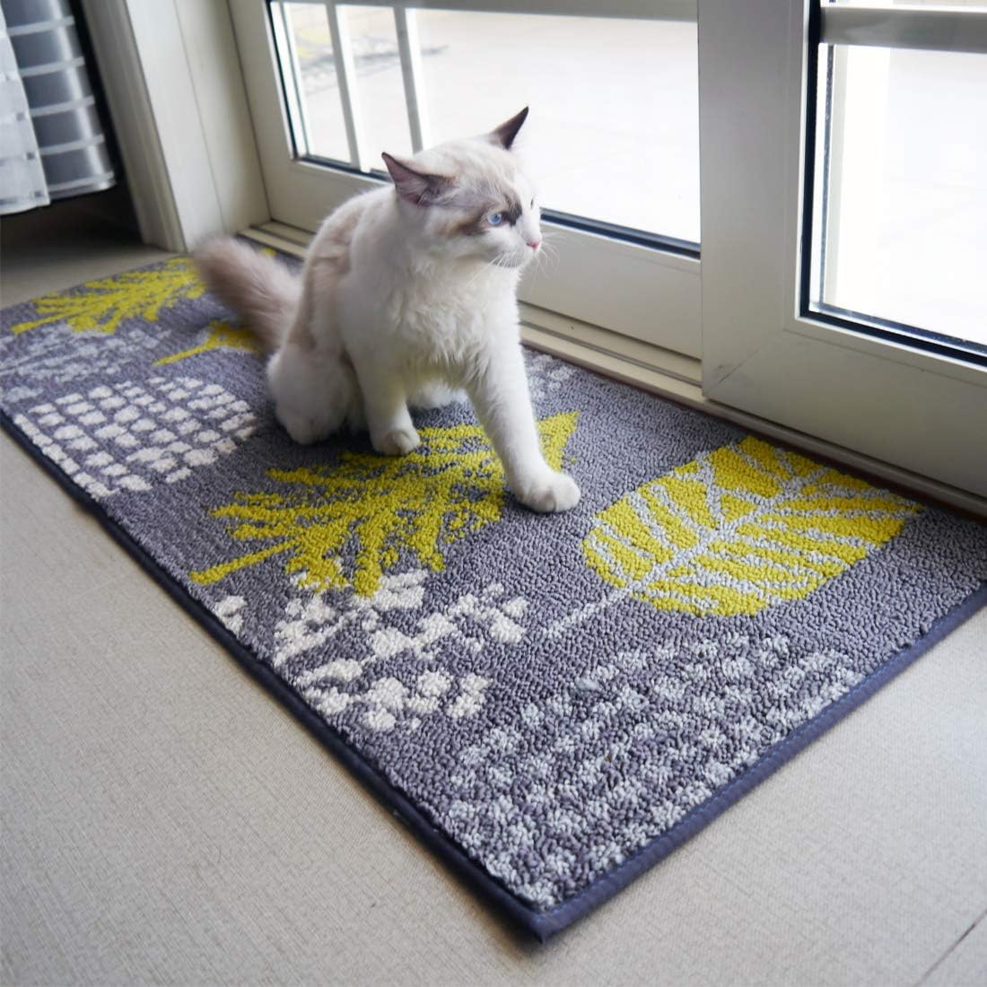 Morgantag Indoor Entrance Mat 17.5"X47.5", Non-Slip Absorbent Dirt Trapper Rug, Kitchen Rug, Front Door Mat, Machine Washable, Gold image number 1