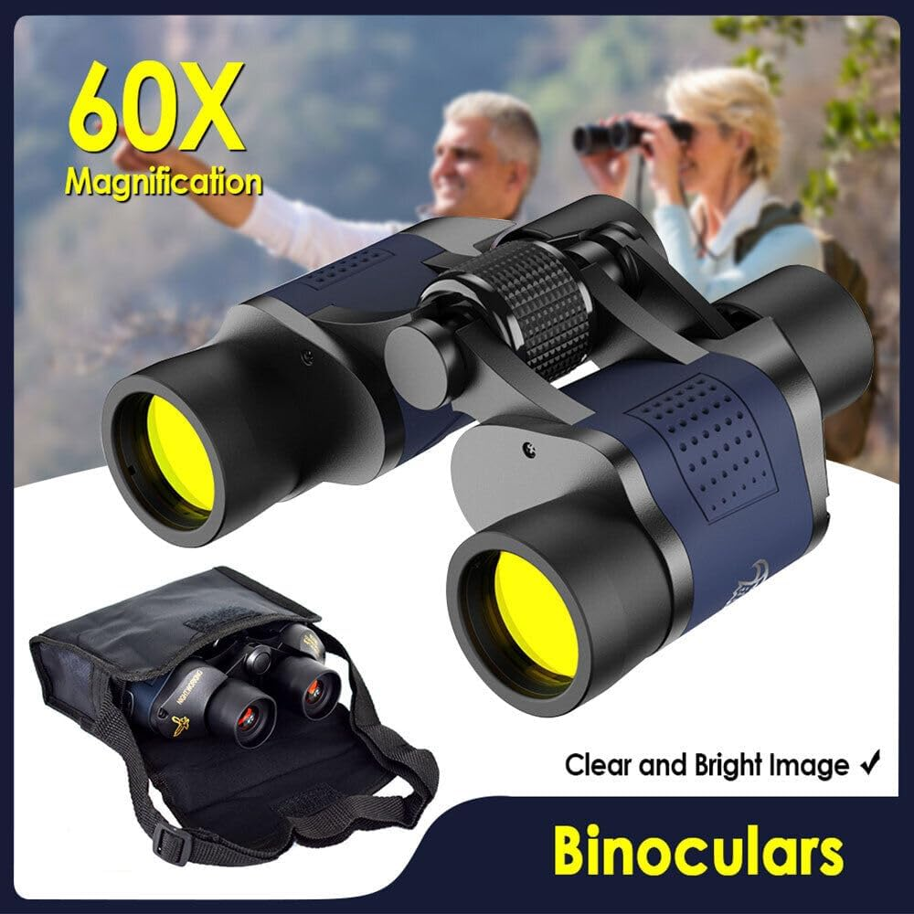 60X60 Binoculars Powerful Telescope for Adults with Low Light Night Vision 160000M Field, High Power Optical Telescope for Stargazing Bird Watching Concerts Football Sightseeing Hunting,Etc ﻿