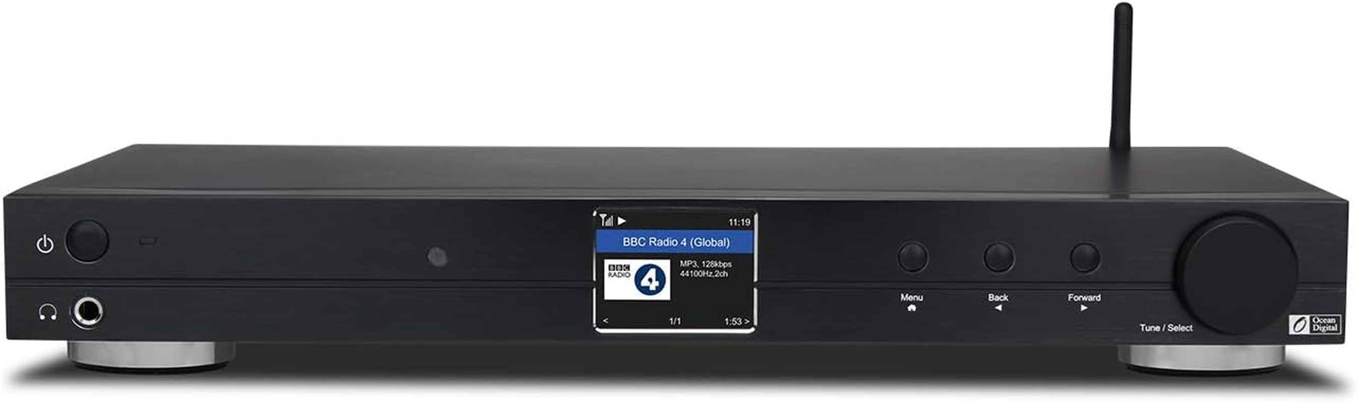 Ocean Digital Wifi Internet Radio Tuner (430 Mm) WR10 Dab+/Dab/Fm/Ethernet Bluetooth Receiver 2.4" TFT Colour Display with Digital Output to Connect Hi-Fi System -Black image number 1