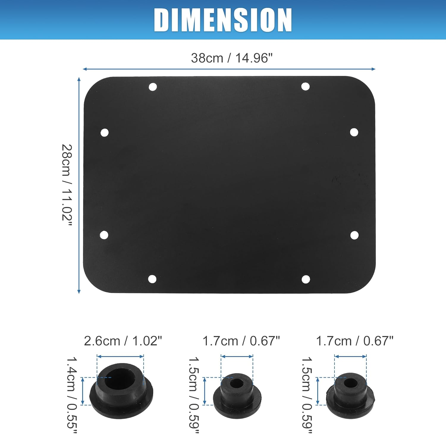 X AUTOHAUX Rear Spare Tire Carrier Delete Filler Plate with Tailgate Rubber Plug and Bolts for Jeep Wrangler JK JKU 2007-2018 Tailgate Plug Vent Plate Cover Metal
