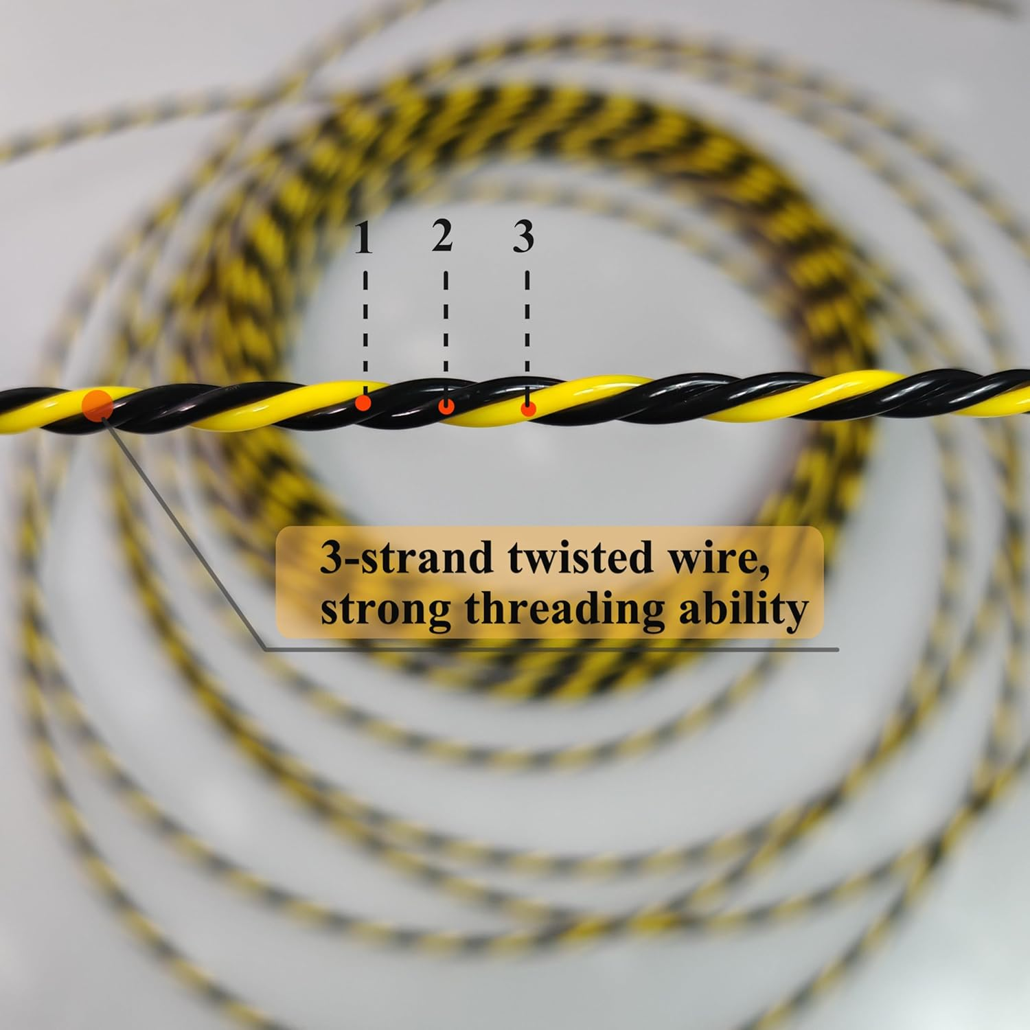 Piowio 20M/65Ft Fish Tape with Storage Tube Wire Guider Wire Threader Cable Puller for Electrical Wiring (20M Yellow+Black with Storage Tube) - 20M Red+Black With Storage Tube image number 6