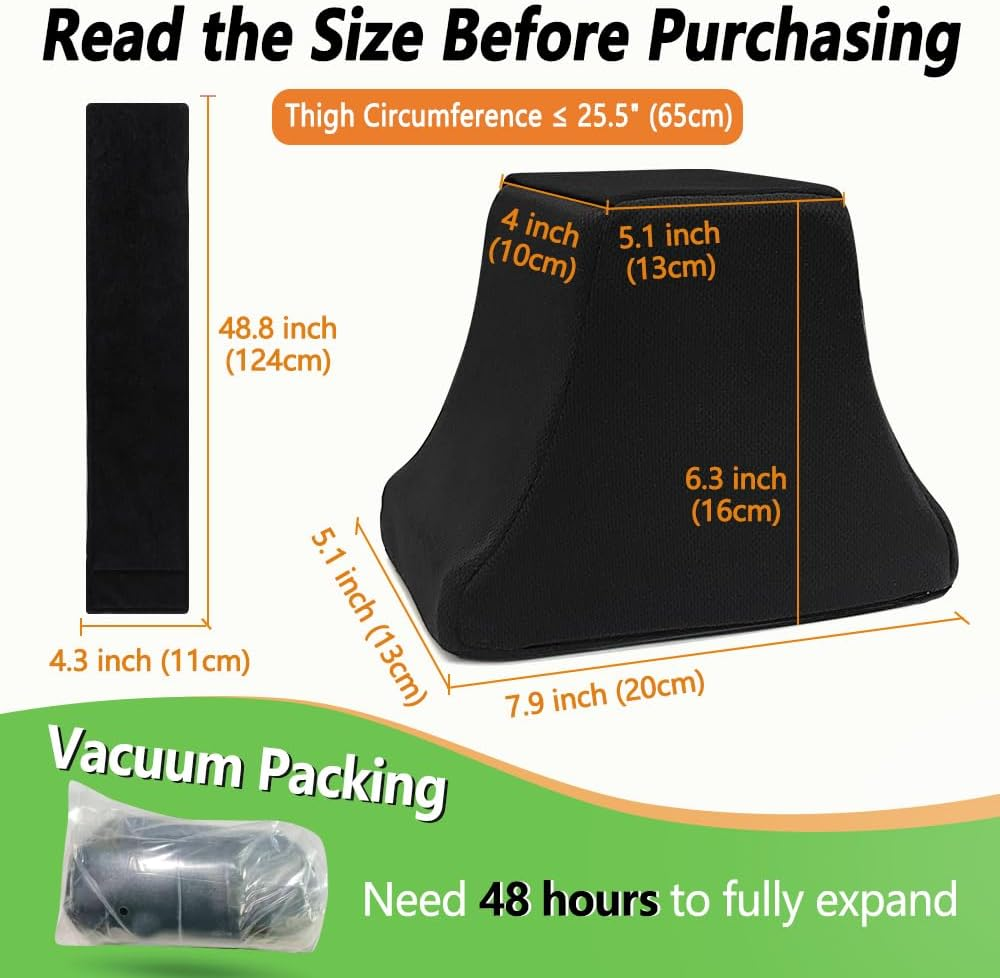 Mybow Abduction Wedge, Knee Separator Pillow for Hip Replacement Surgery, Contoured Foam Orthopedic Knee Pillow with Strap, Leg Separator Small Pillow between Knees for Sleeping, Sciatica Pain Relief image number 3