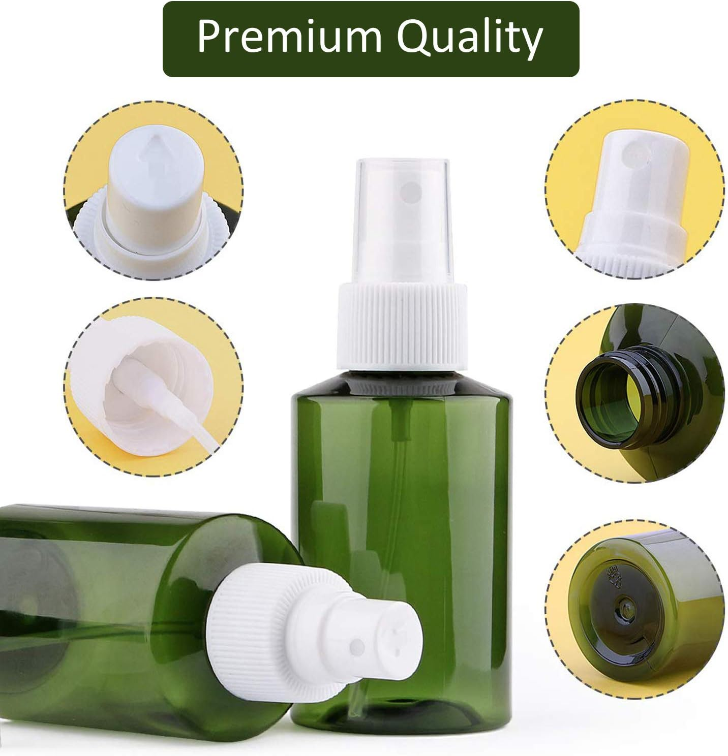 Alledomain Plastic Spray Bottles - Empty Refillable Fine Mist Travel Atomiser Sprayers Plastic Bottles Set Liquid Containers with 2 Funnels - Ideal for Makeup Remover Cosmetic Beauty Care, 150Ml*3, 150Ml - 200Ml*3 image number 3