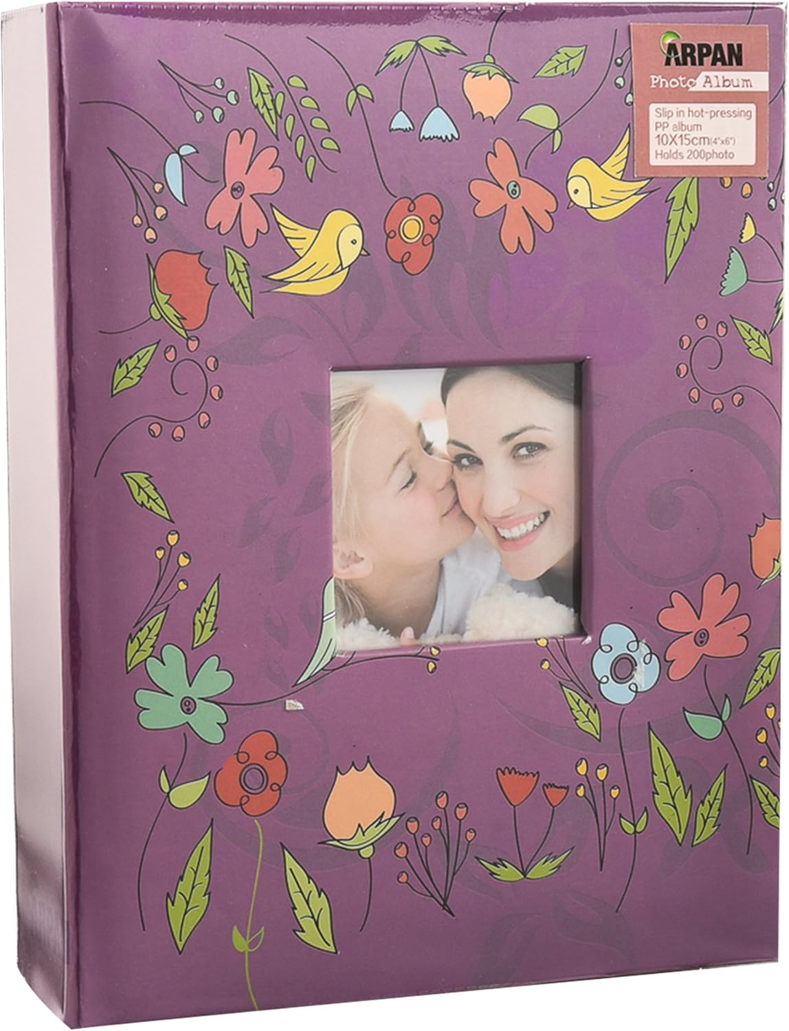 Arpan Fashion Design 200 Holds Photo Album for 4"X6" Photo with Window CD/DVD Pocket Pink Butterfly