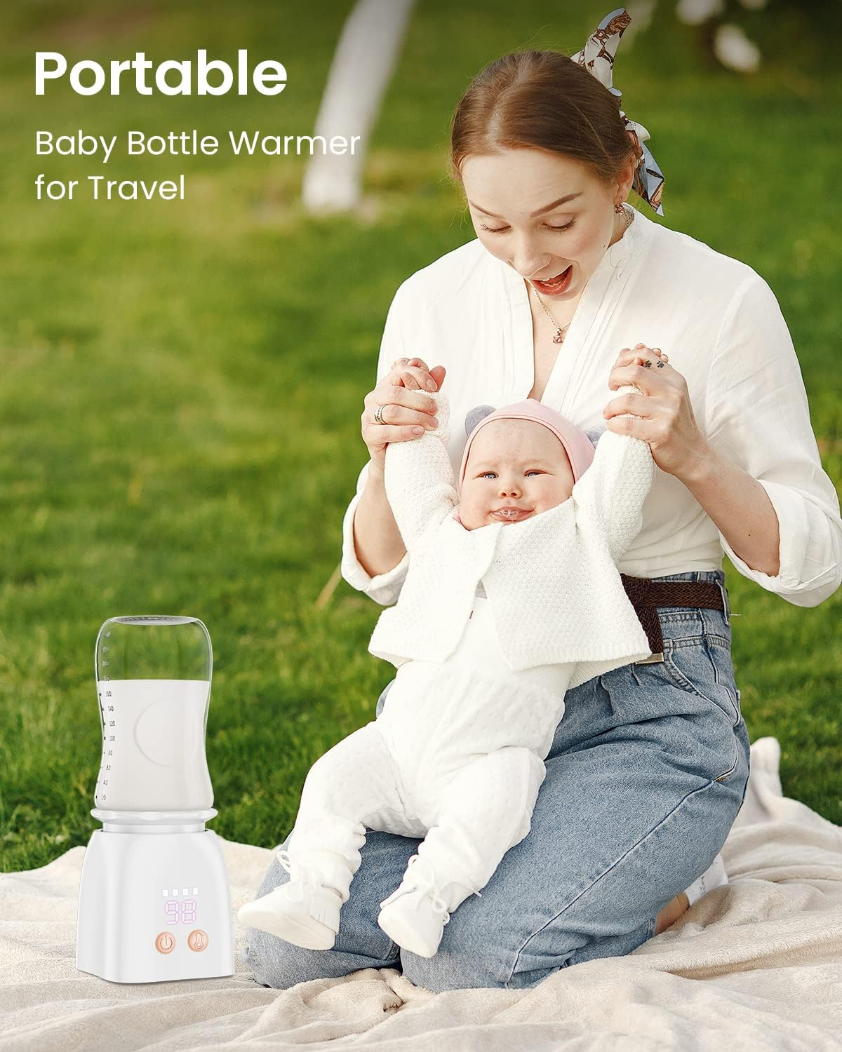Bottle Warmer, Fast Heating Portable Bottle Warmer with 4 Adapters, Rechargeable Travel Bottle Warmer with Smart Temperature Control, Cordless Baby Bottle Warmer for Breastmilk or Formula image number 1