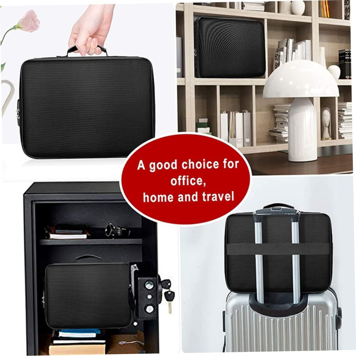 TOGEVAL Fireproof Waterproof File Bag Document Bag for Office Travel School Large Capacity Storage Organizer image number 6