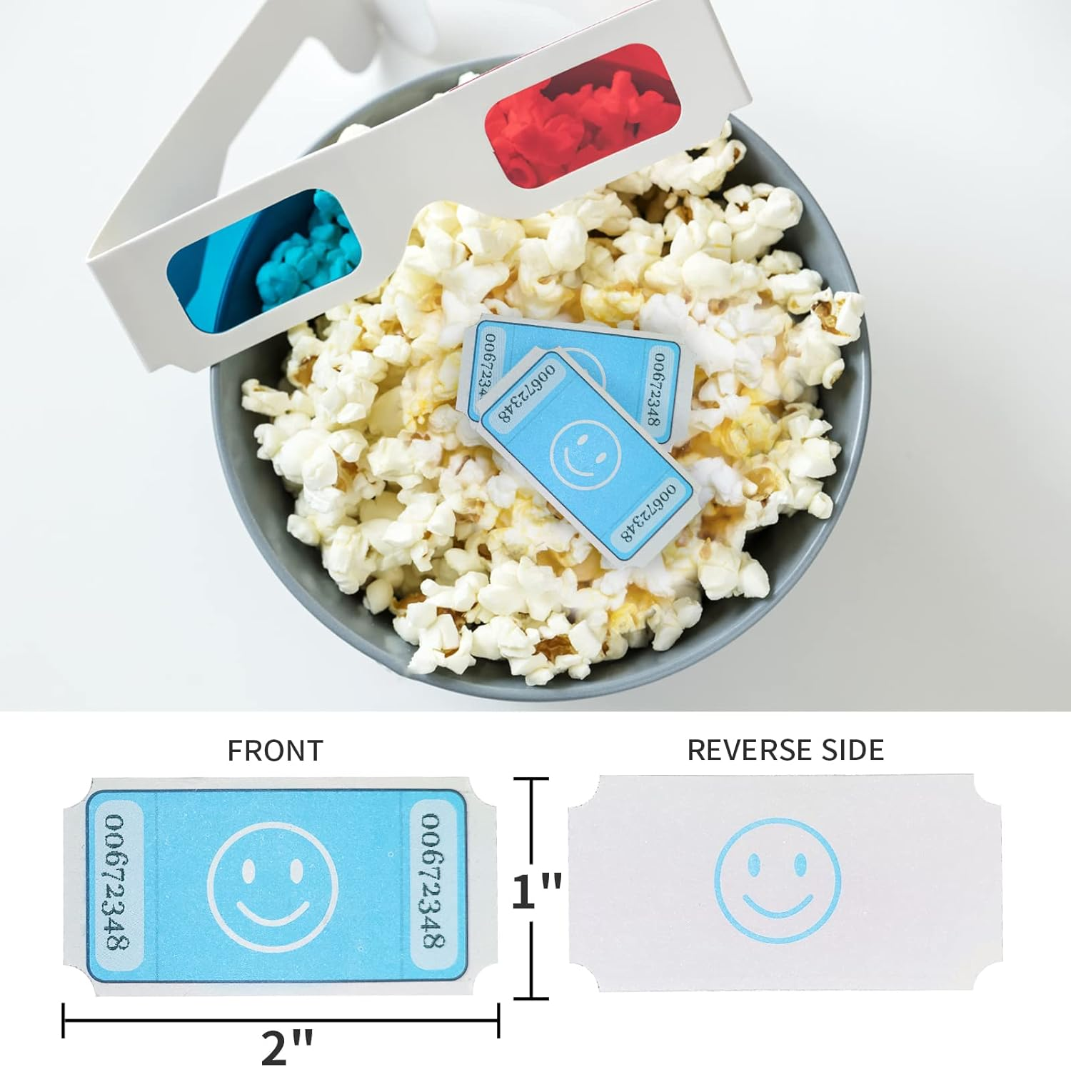 L LIKED Smile Raffle Tickets Roll,1000 Tickets per Roll,Each Tickets 1"X2" for Events,Entry,Class Reward,Prizes(Blue) - Green-1000 Tickets image number 3