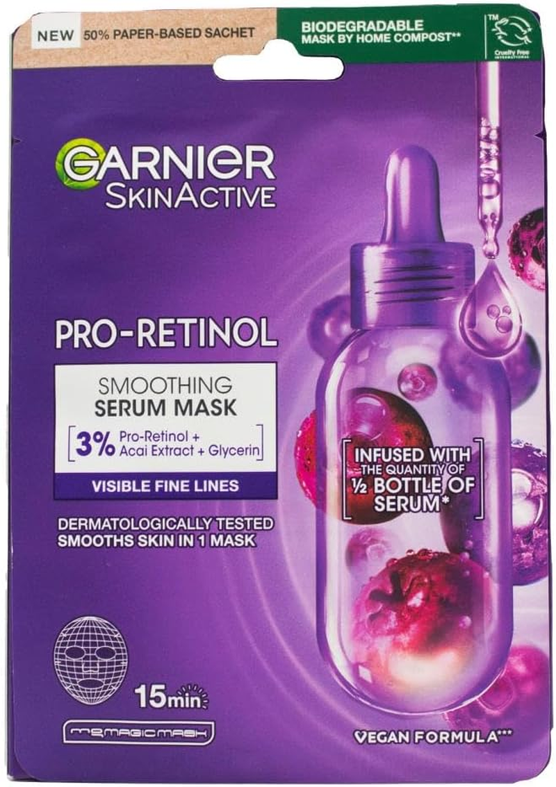 GARNIER 22G MASK SMOOTHING SERUM PRO RETINOL VEGAN FORMULA
