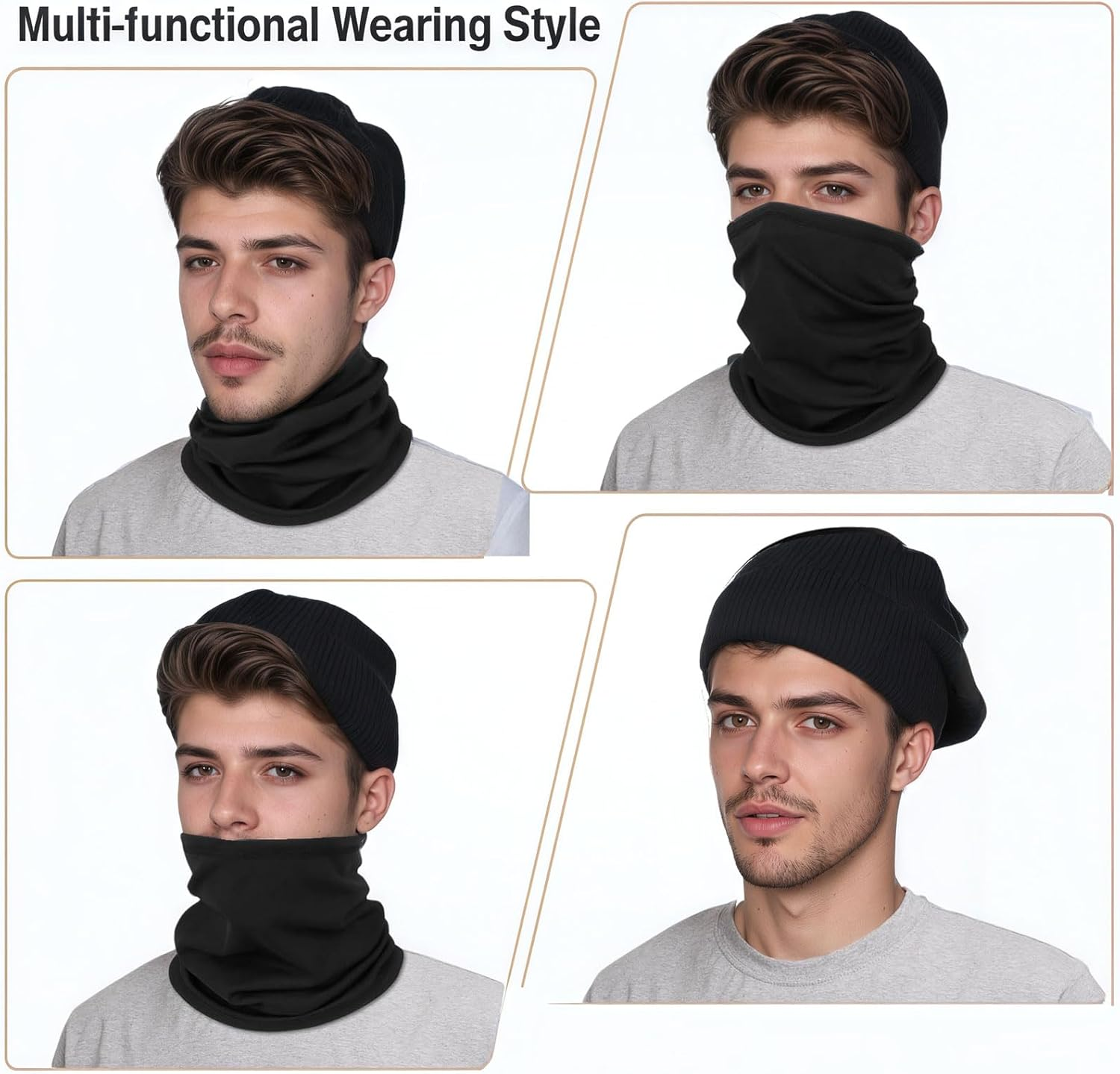 2 Packs Neck Warmer Gaiter Ski Balaclava for Men and Women Reusable Neck Cover UV Protection Balaclava for Men Women Outdoor Sport image number 6