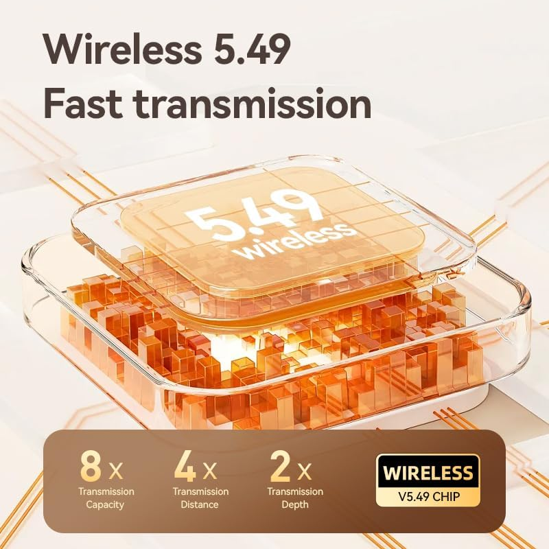 Wireless Earbuds, AI Translation Earphones, Bluetooth 5.4 Open-Ear Headphones, Hi-Fi Stereo Deep Bass, Sweatproof Sports Headphones, for Running,Gym,72H Playtime, Power Display (Black)