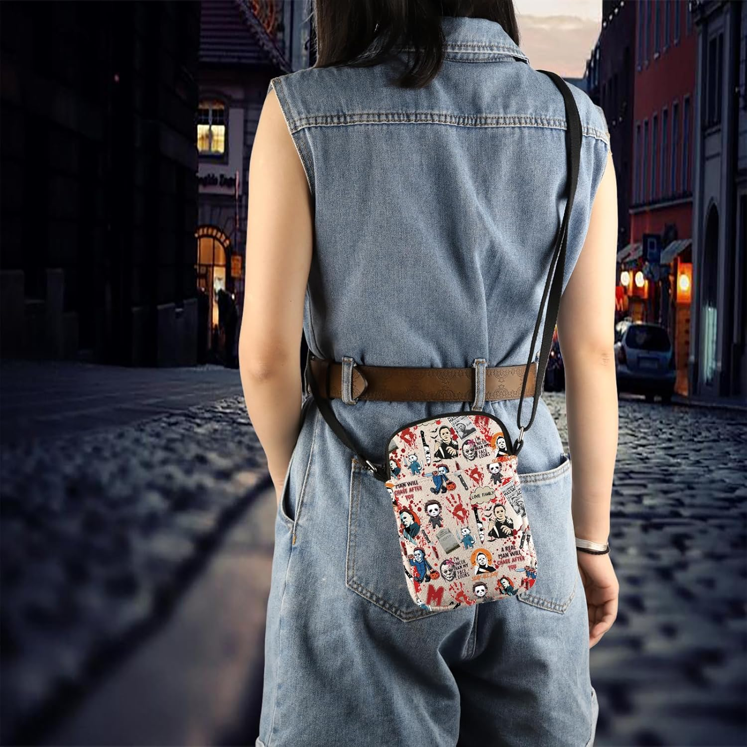 TSOTMO Horror Movie Horror Characters a Real Man Will Chase after You Makeup Bag Funny Halloween Scary Halloween Movie Gift image number 3