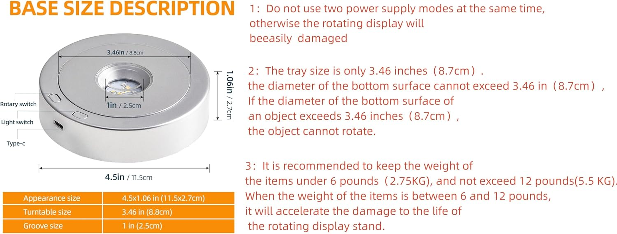 Rotating LED Display Base Colorful Light Crystal Display Base Stand,Suitable for Glass Crystal Spherical Artwork,Holiday Party Decoration. (Silver) - Silver image number 3