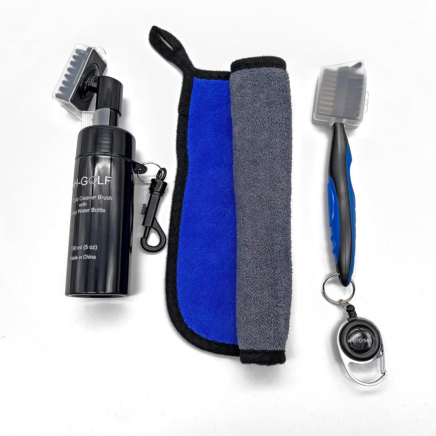 HH-GOLF Golf Club Cleaning Kit, Water Brush with Bottle, Towel and Cleaner Brush with Golf Club Groove Cleaner image number 2