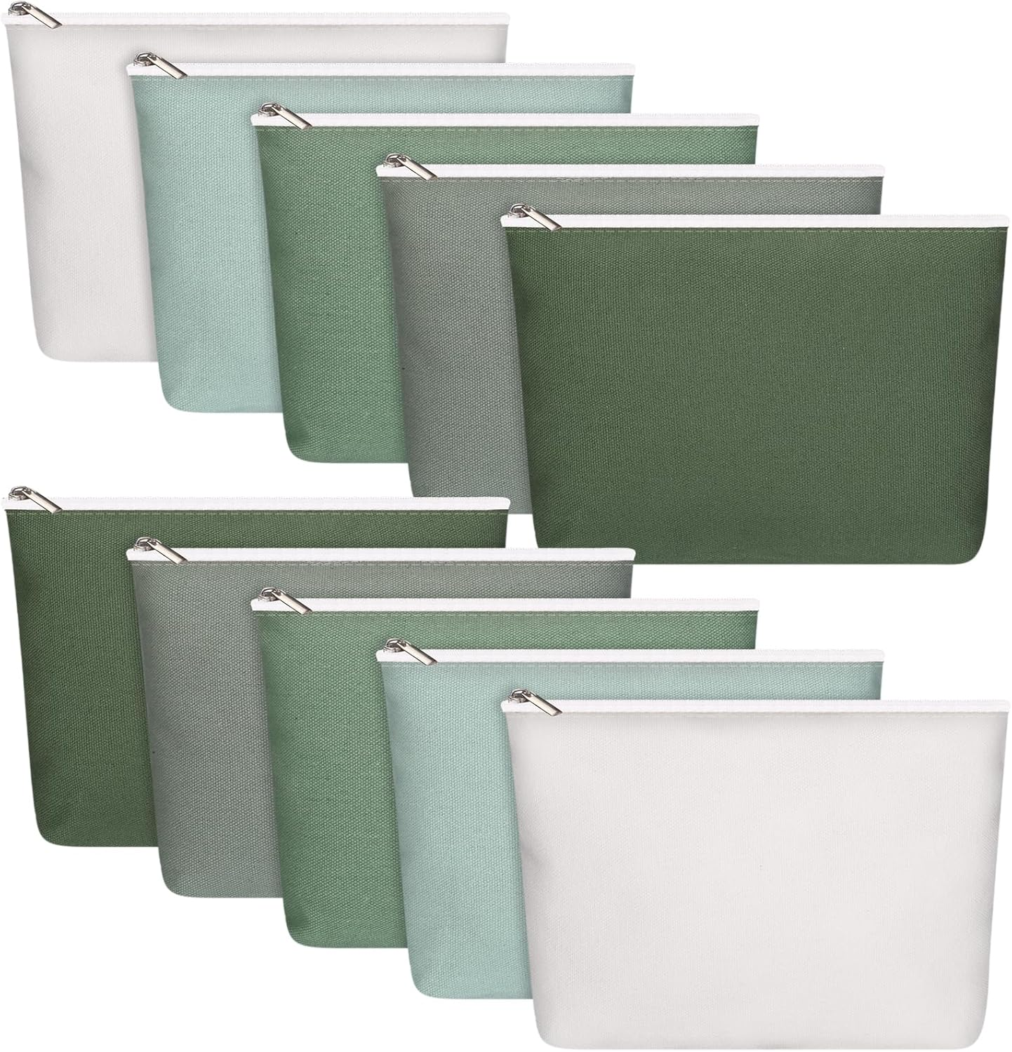 Reginary 10 Pcs Valentines Canvas Makeup Bags Bulk for Women Travel Toiletry Cosmetics Bags Blank DIY Pencil Pouch, Gift for Valentines Patrick'S Day Wedding Bridal Shower Coworker(Macaron Color)